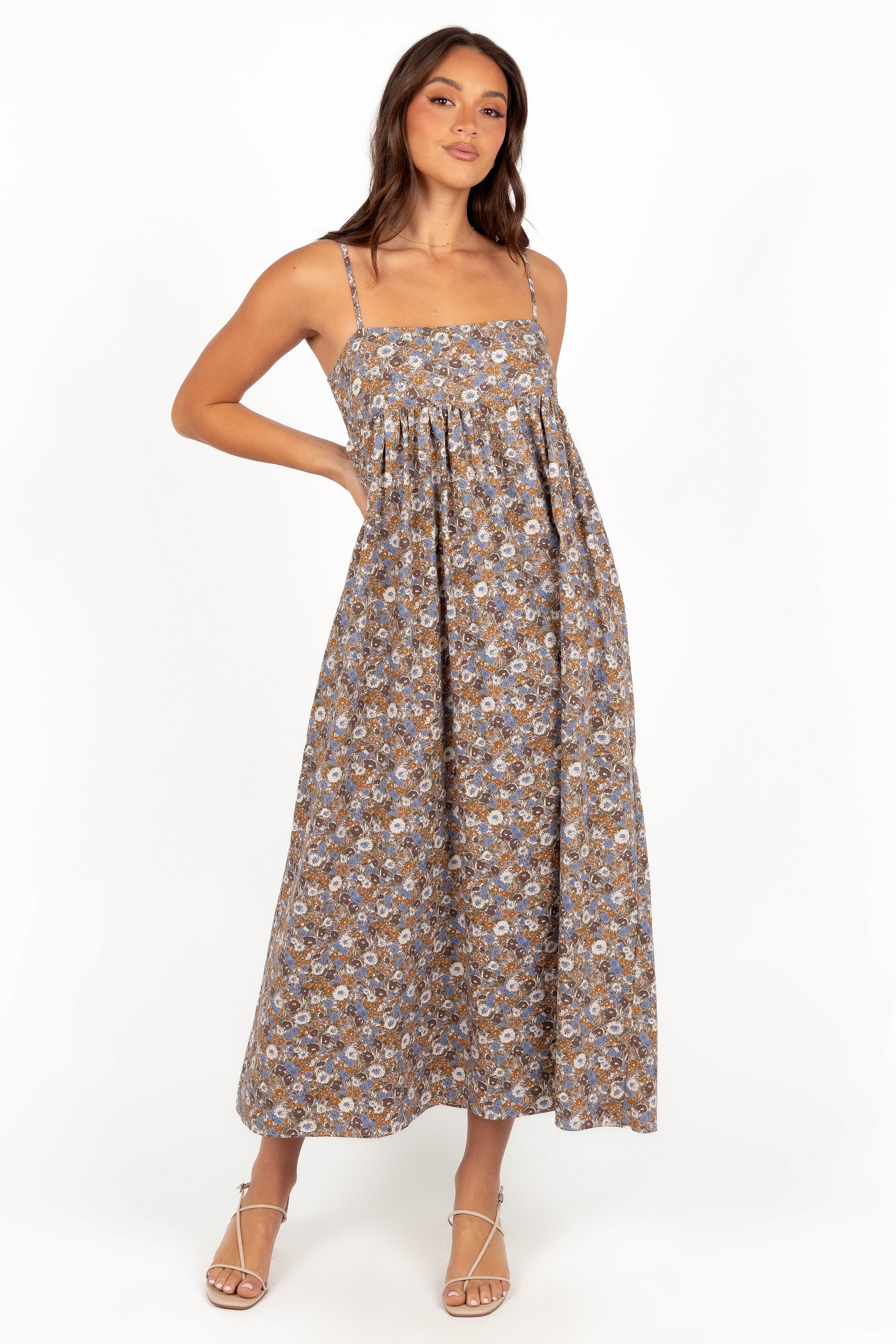 Andy Maxi Dress - Olive Ditsy Floral-Aur Fashion