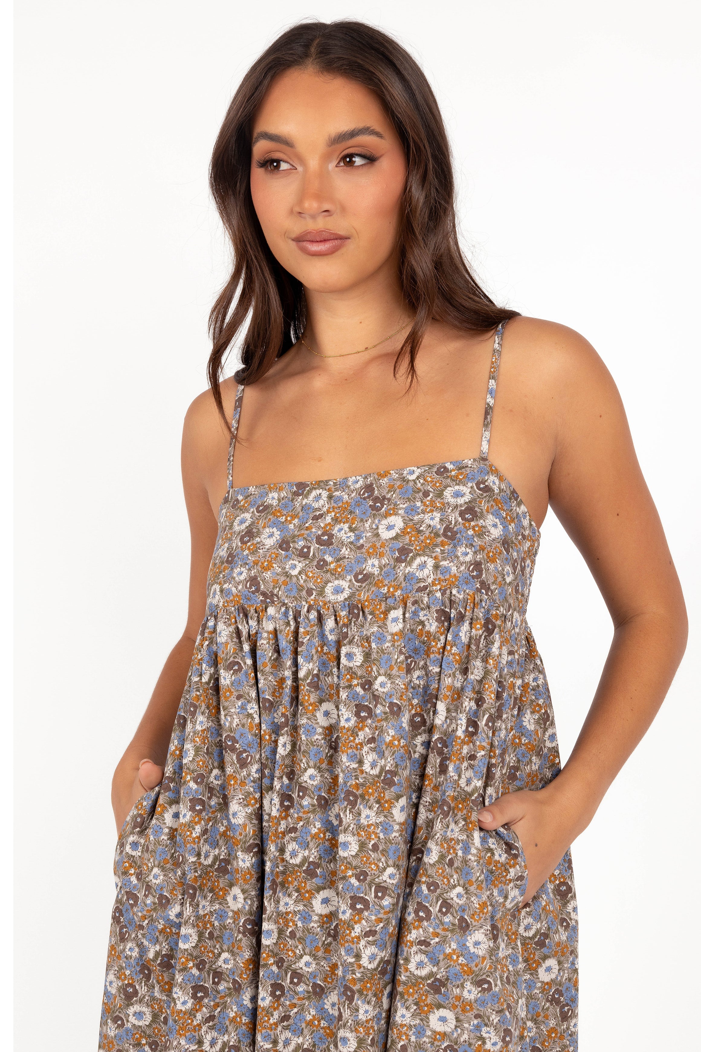 Andy Maxi Dress - Olive Ditsy Floral-Aur Fashion