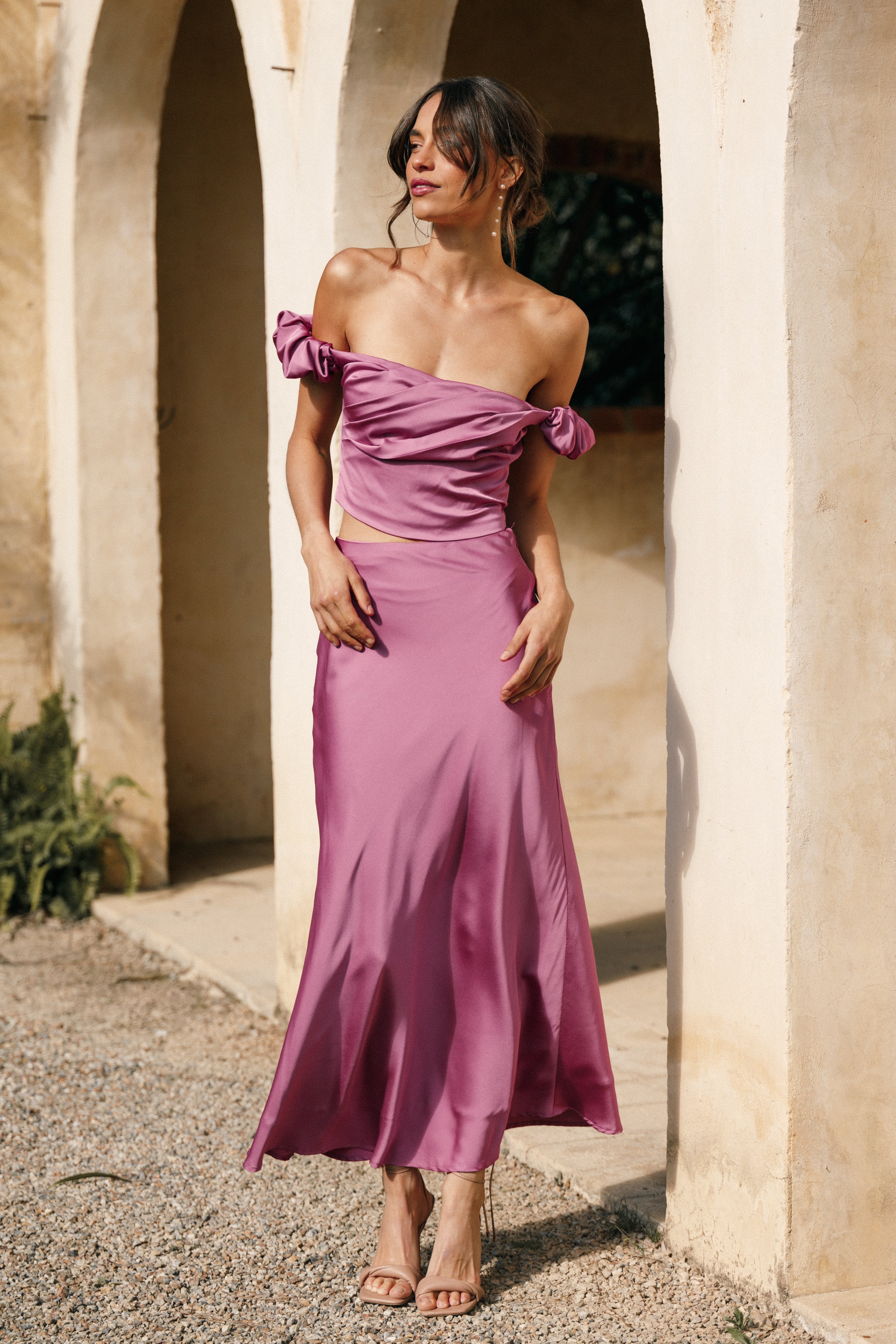 Arabella Two Piece Set - Dark Rose-Aur Fashion