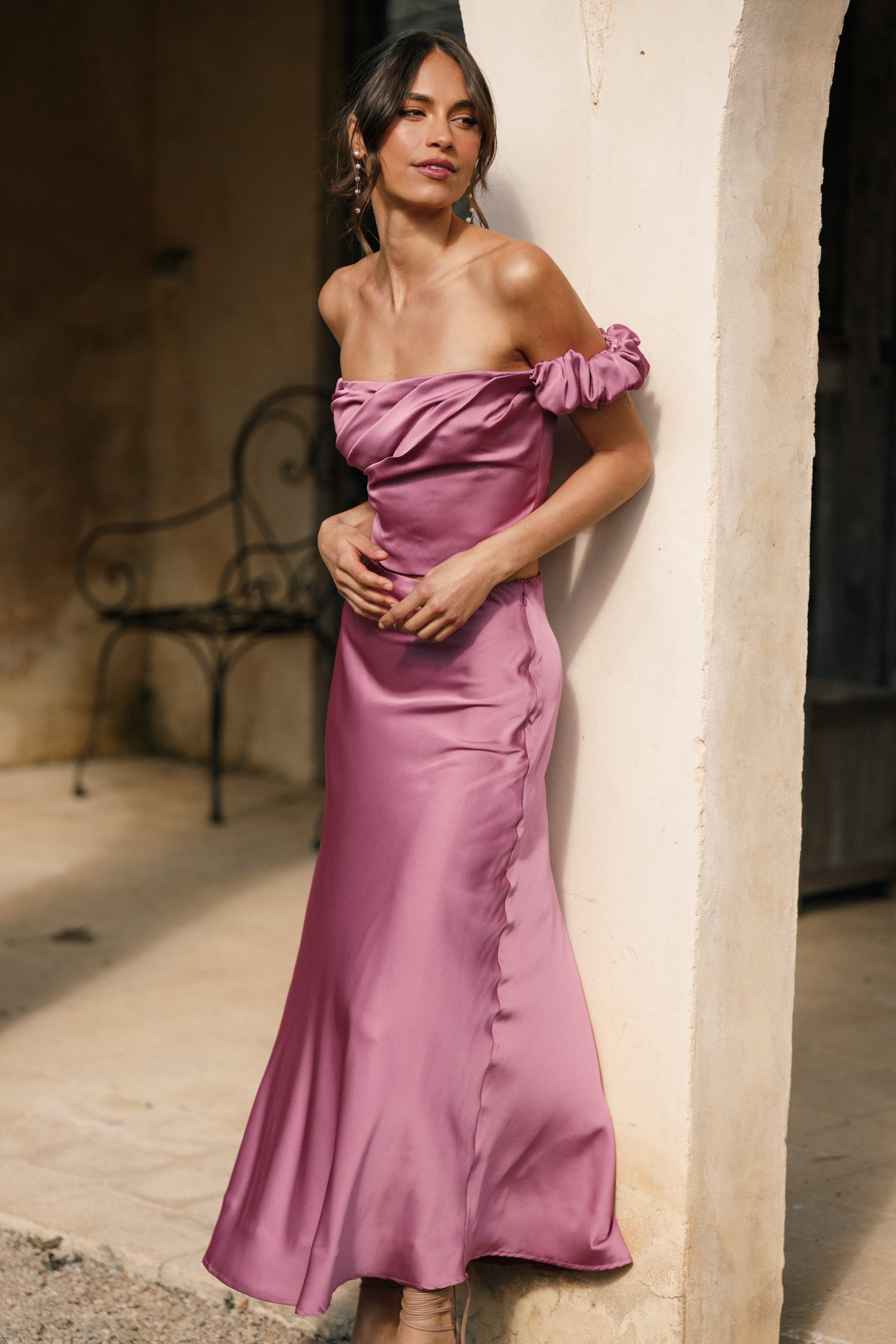 Arabella Two Piece Set - Dark Rose-Aur Fashion