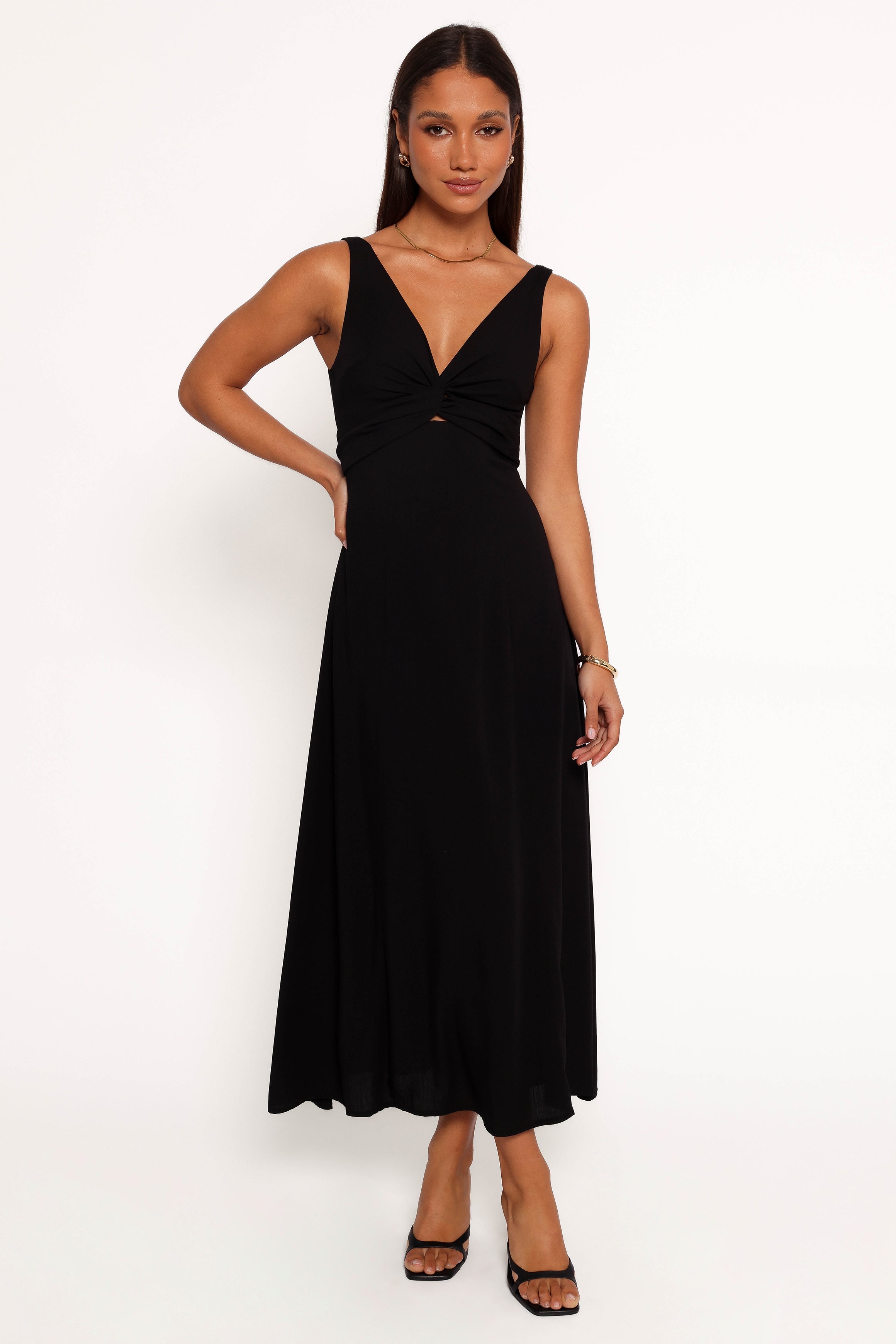 Archer Midi Dress - Black-Aur Fashion