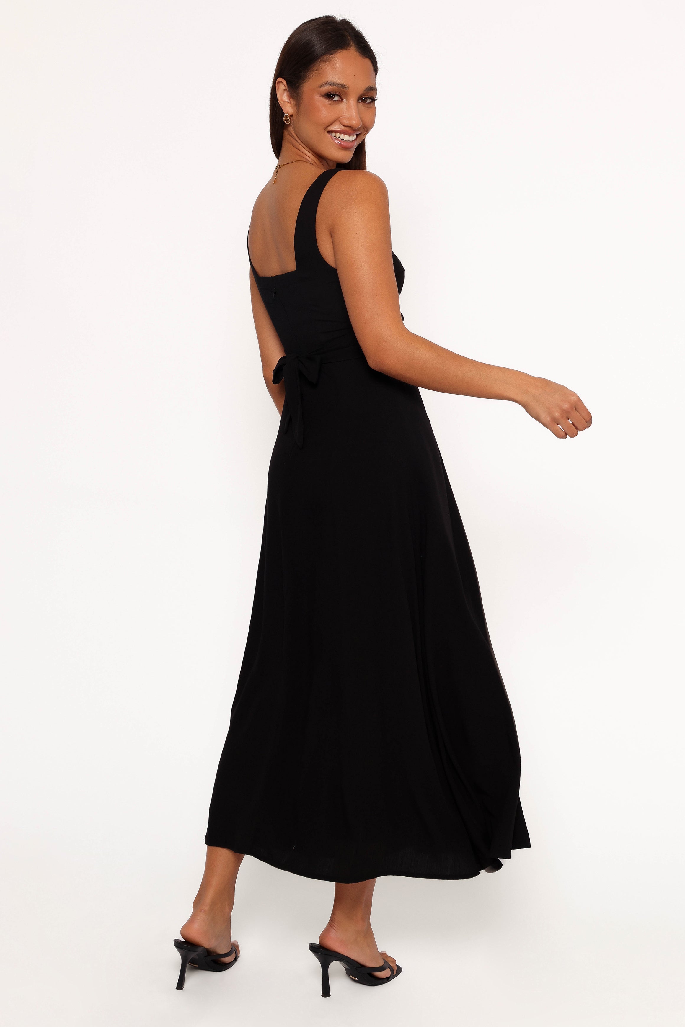 Archer Midi Dress - Black-Aur Fashion