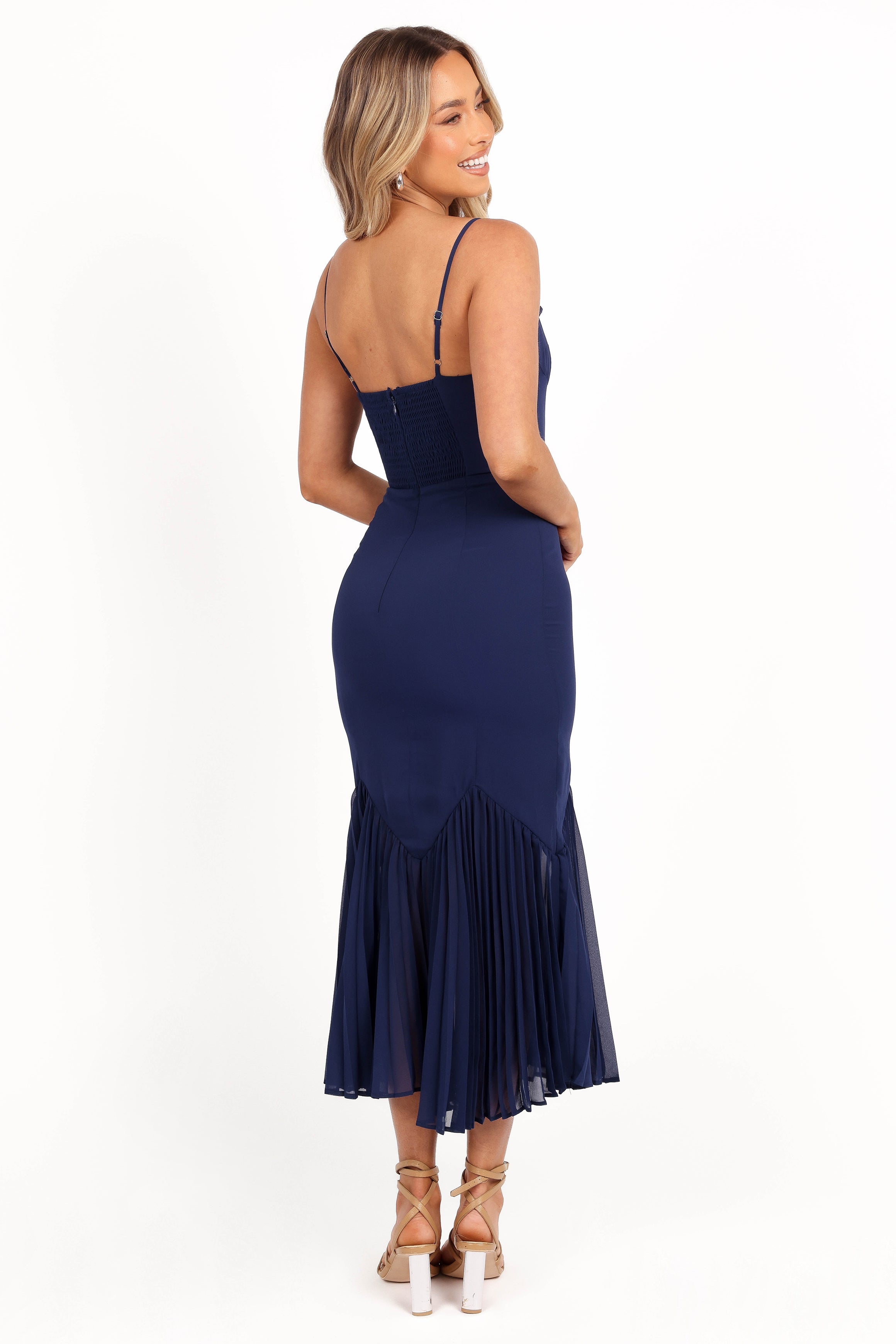 Ashton Midi Dress - Navy-Aur Fashion