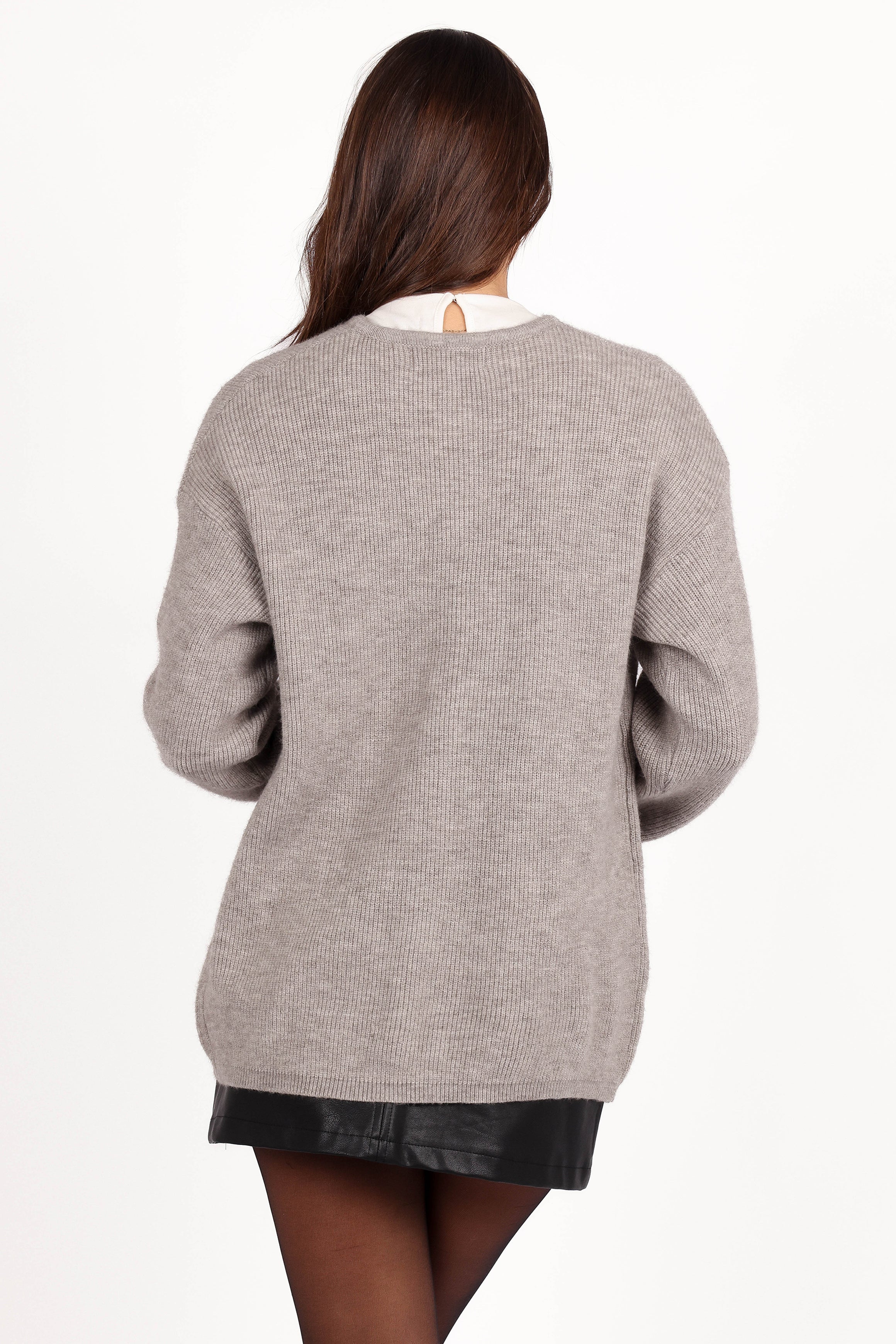 Astor Classic Button Up Cardigan - Light Grey-Aur Fashion