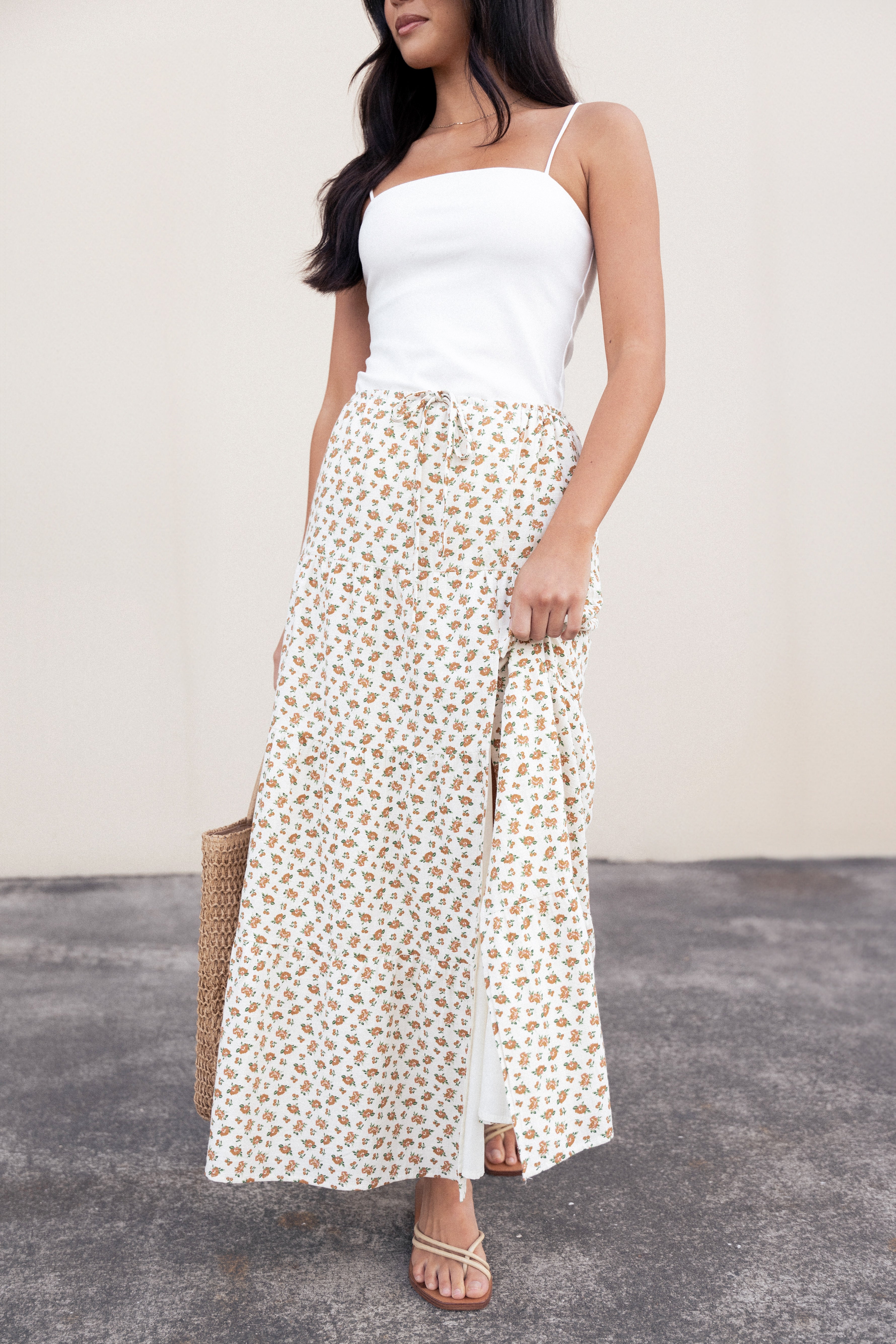 Bailey Tiered Maxi Skirt - Yellow-Aur Fashion