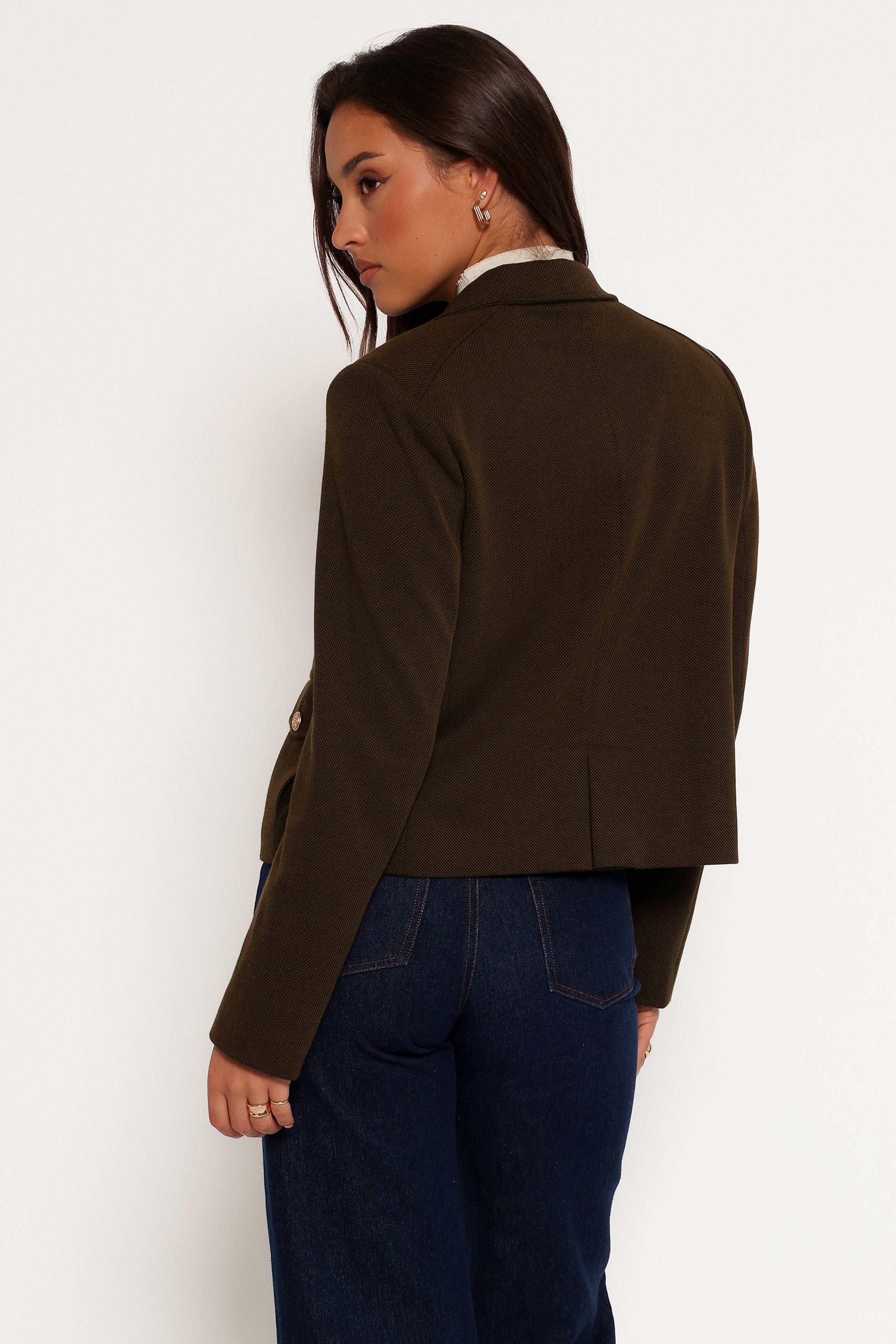 Bandit Long Sleeve Button Down Jacket - Olive-Aur Fashion