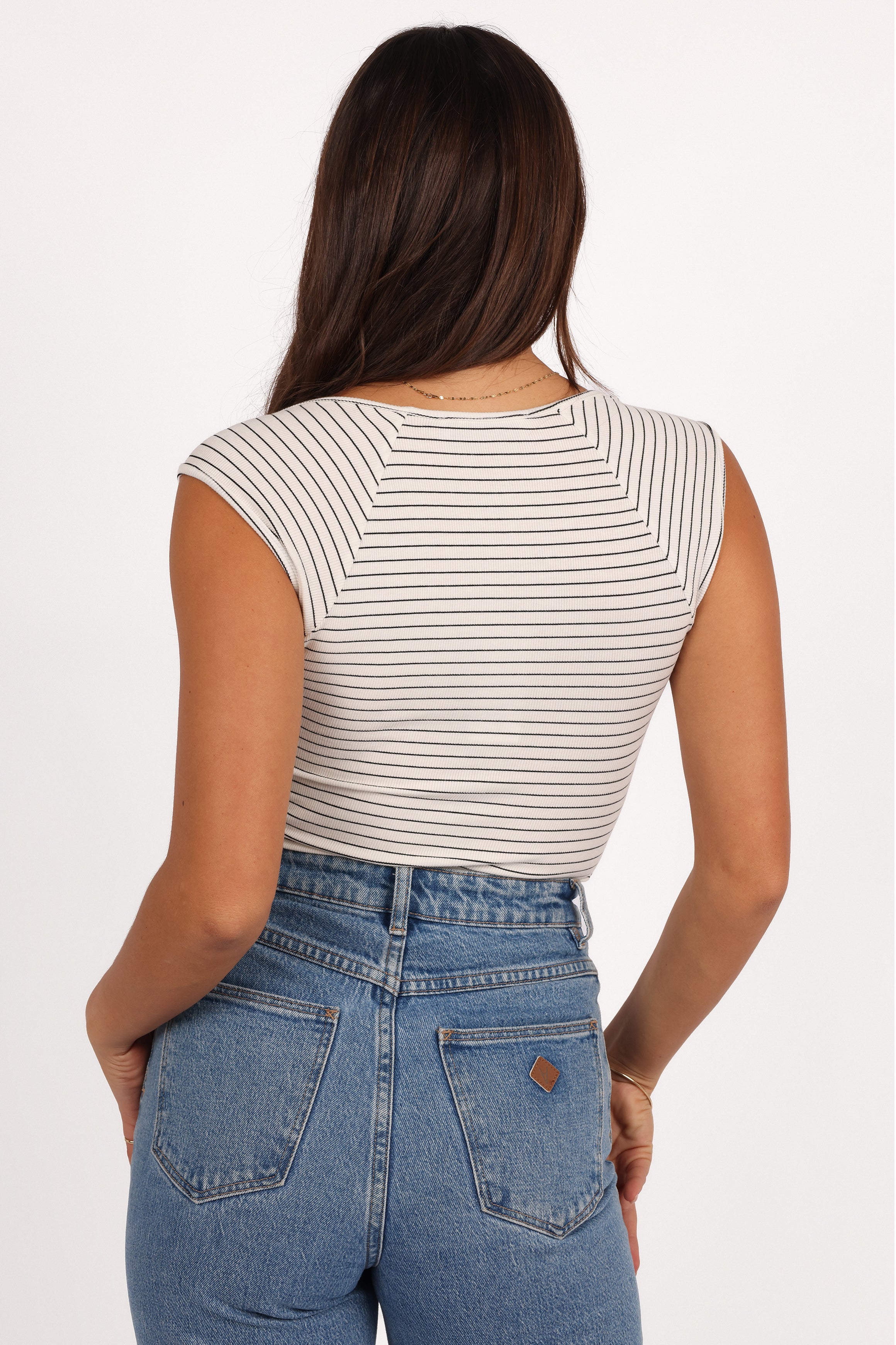 Bardot Top - Stripe-Aur Fashion
