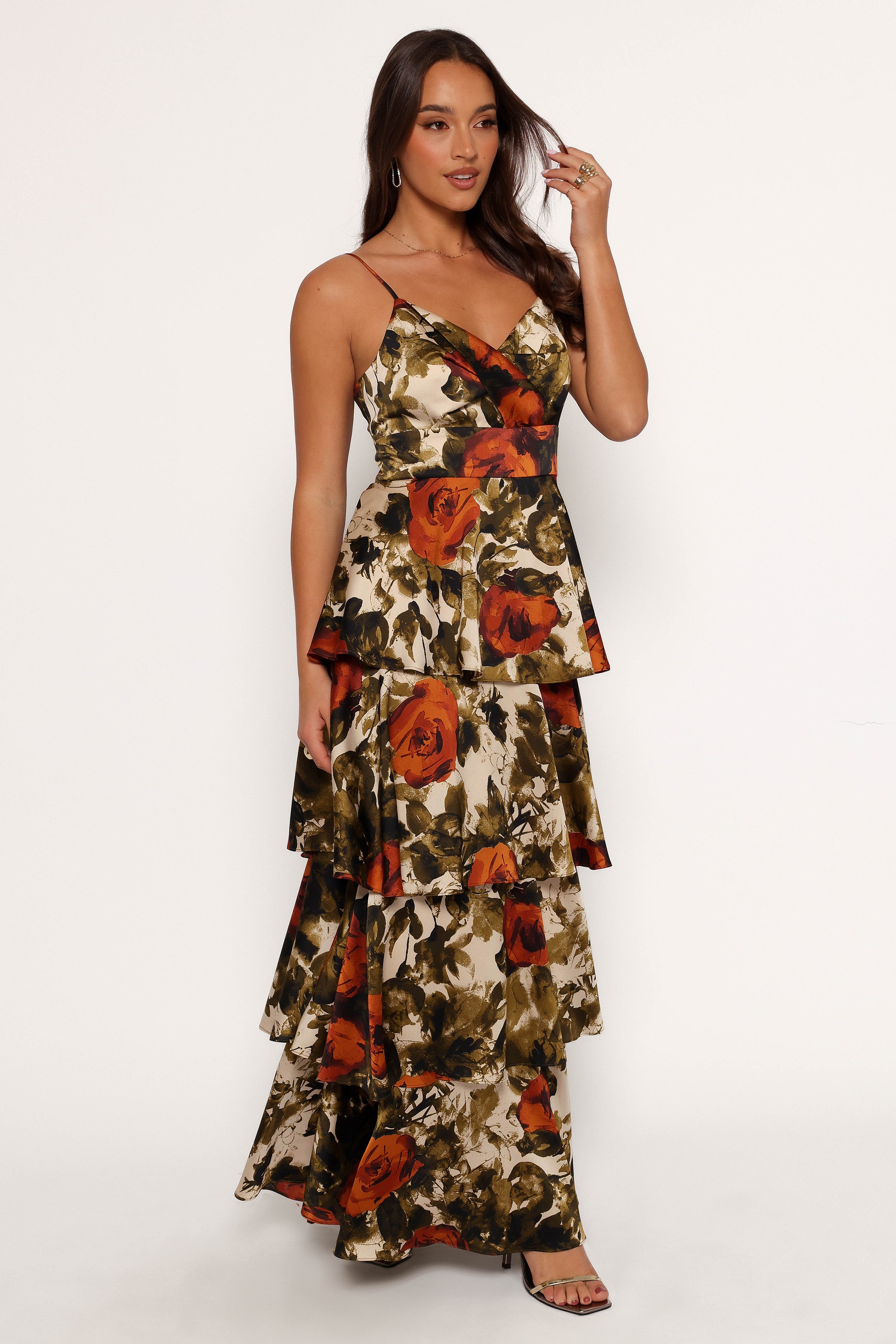 Benny Maxi Dress - Rust/Olive-Aur Fashion