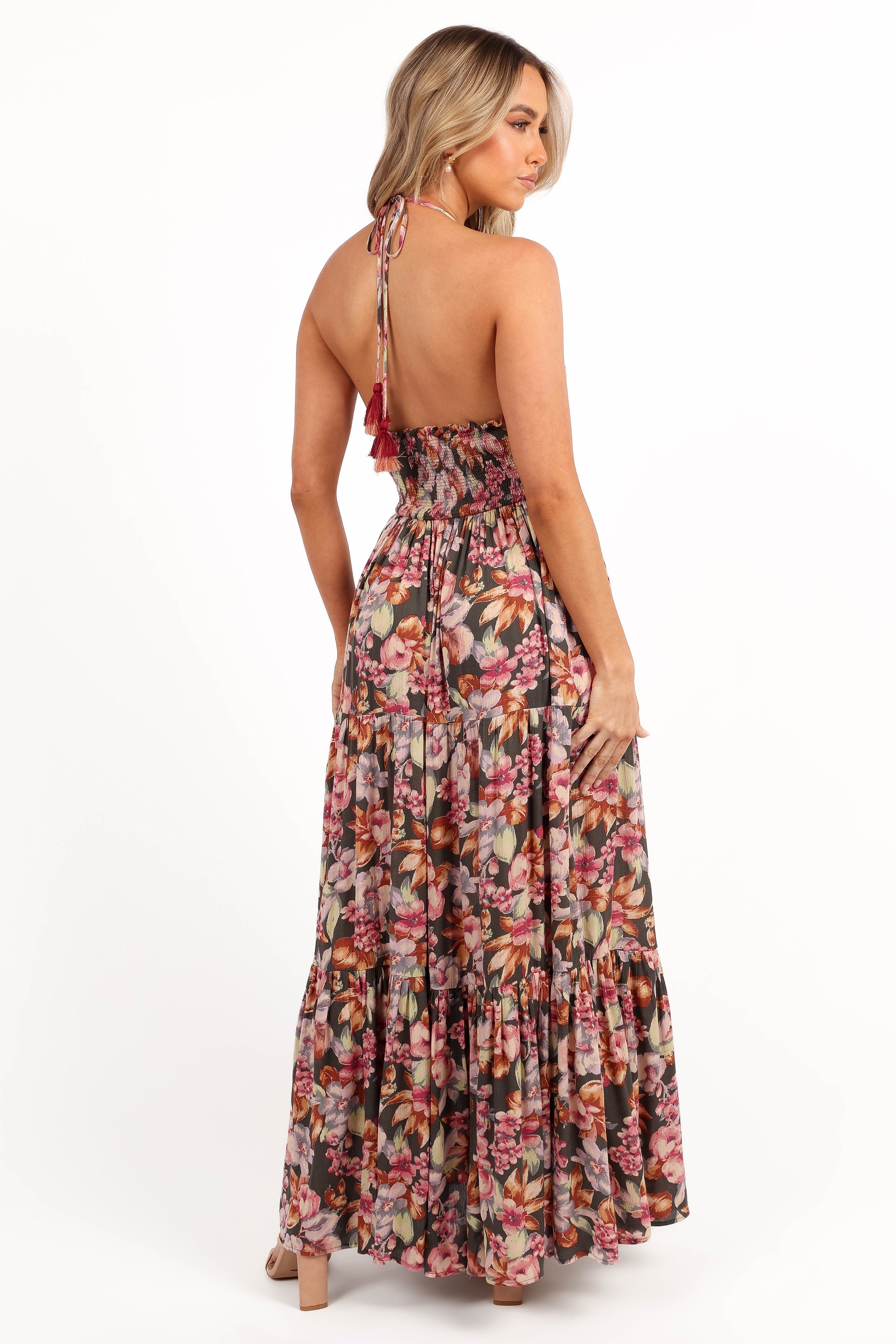 Benson Maxi Dress - Dark Green/Multi-Aur Fashion