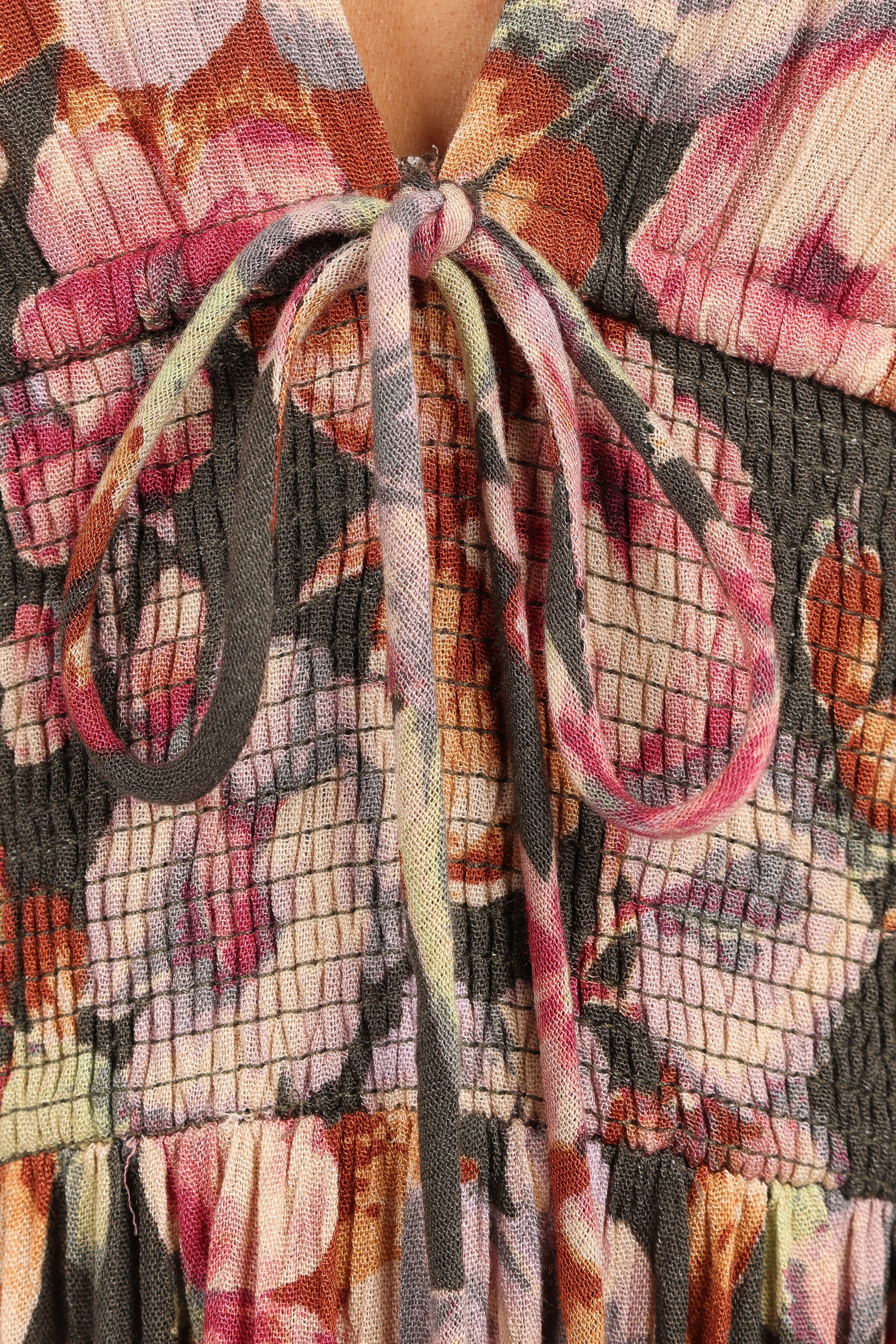 Benson Maxi Dress - Dark Green/Multi-Aur Fashion