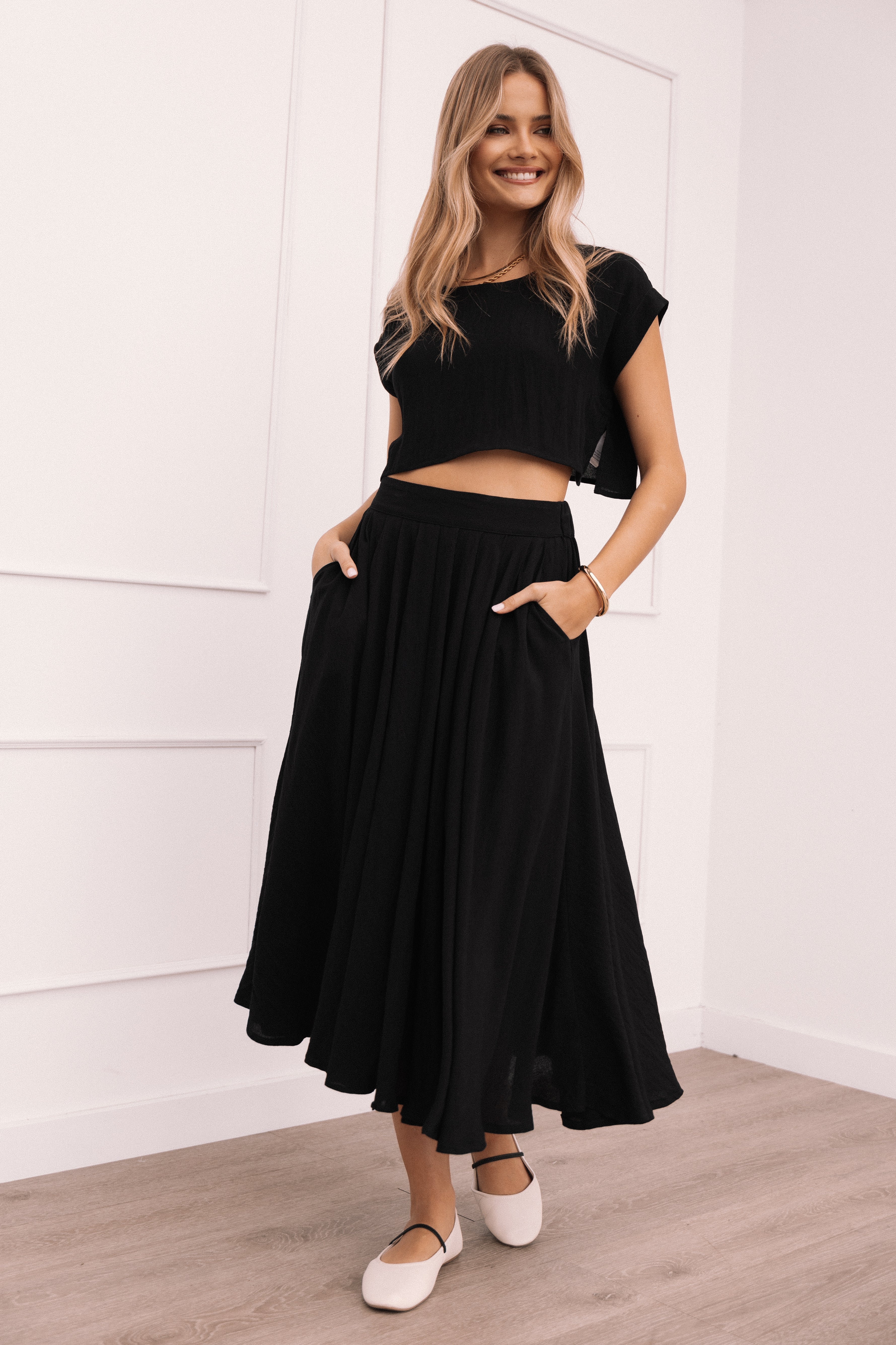Bessie Two Piece Set - Black-Aur Fashion