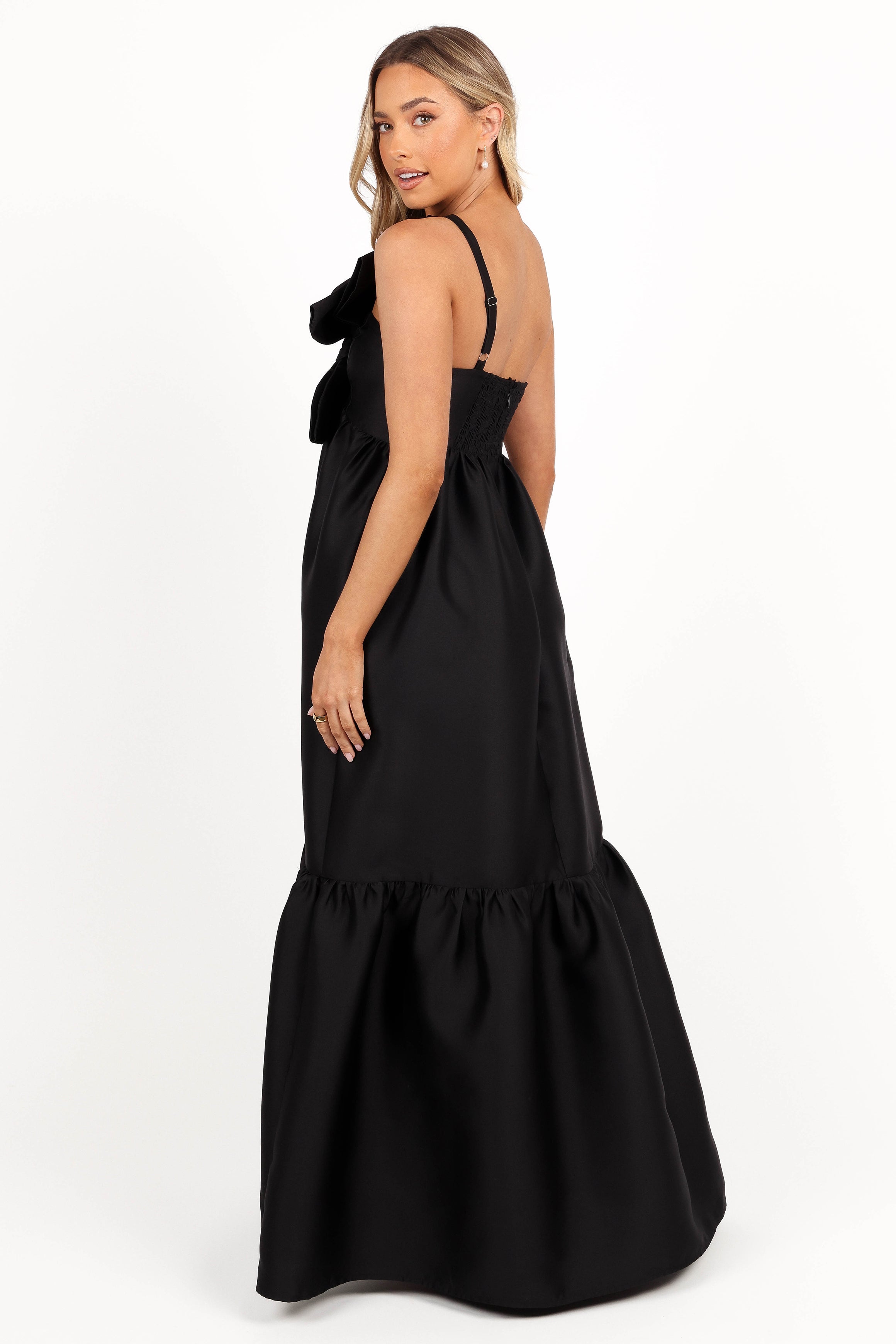 Betina Bow Front Maxi Dress - Black-Aur Fashion