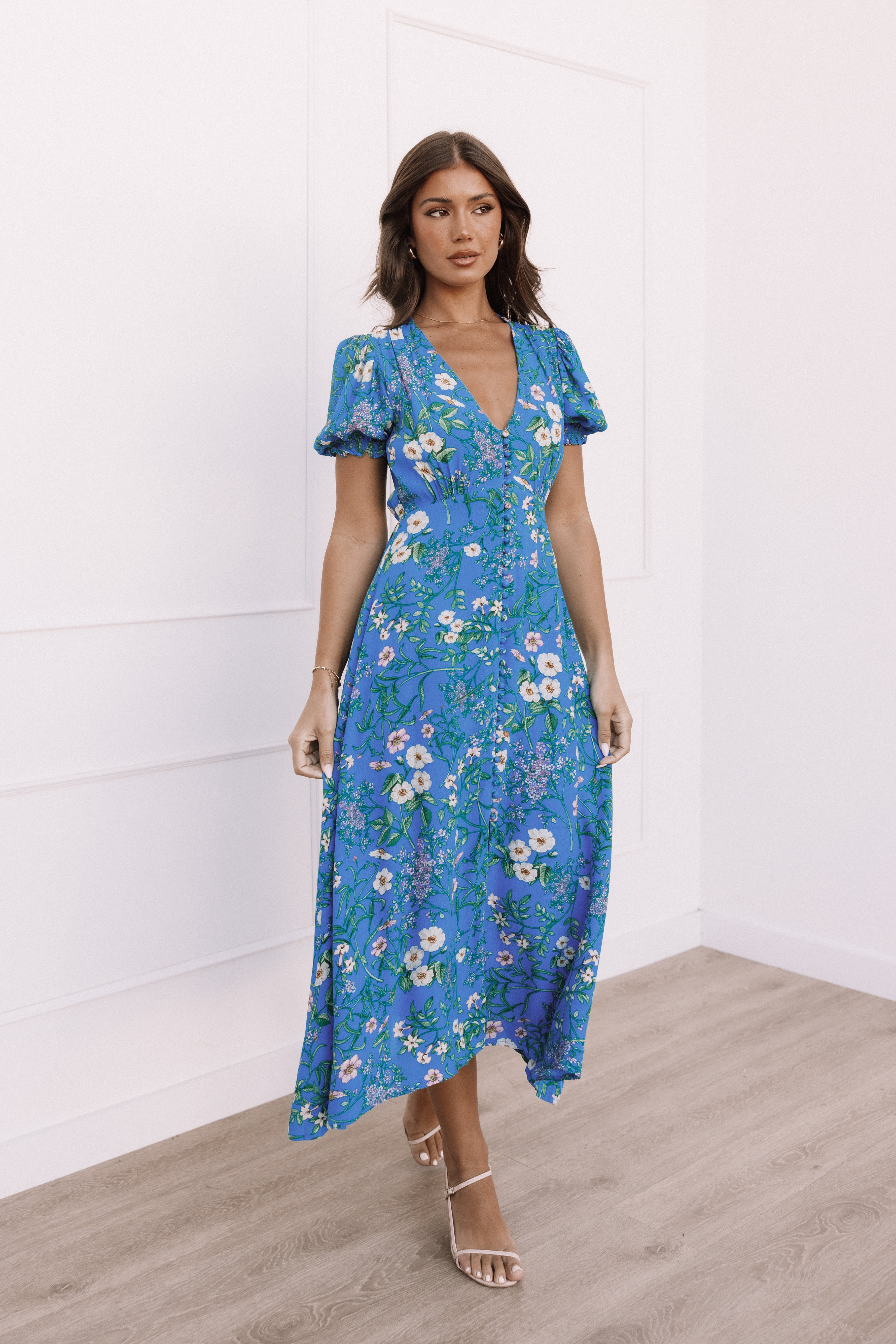 Brax Floral Dress - Blue Ivy-Aur Fashion