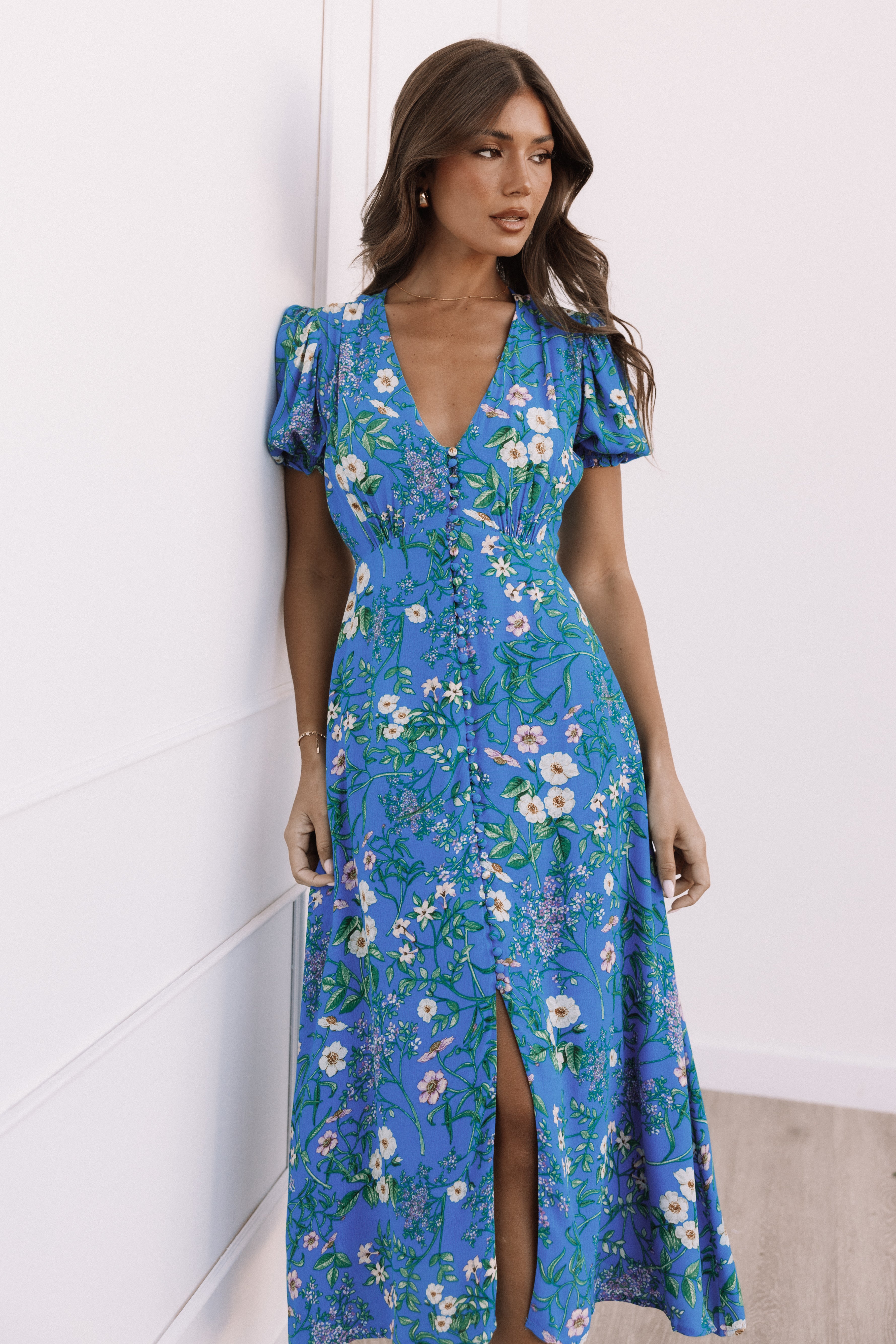 Brax Floral Dress - Blue Ivy-Aur Fashion