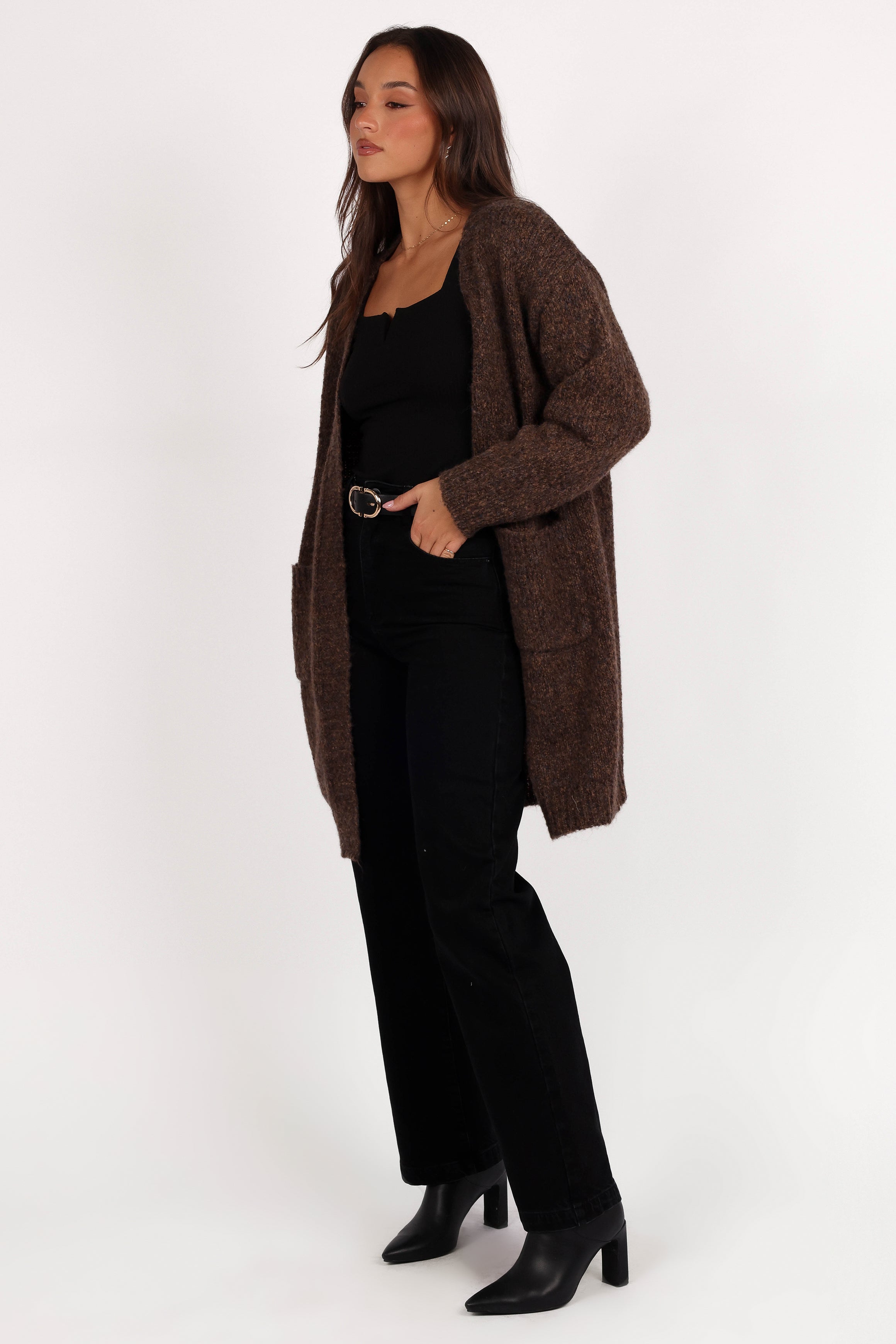Callan Long Cardigan - Brown-Aur Fashion