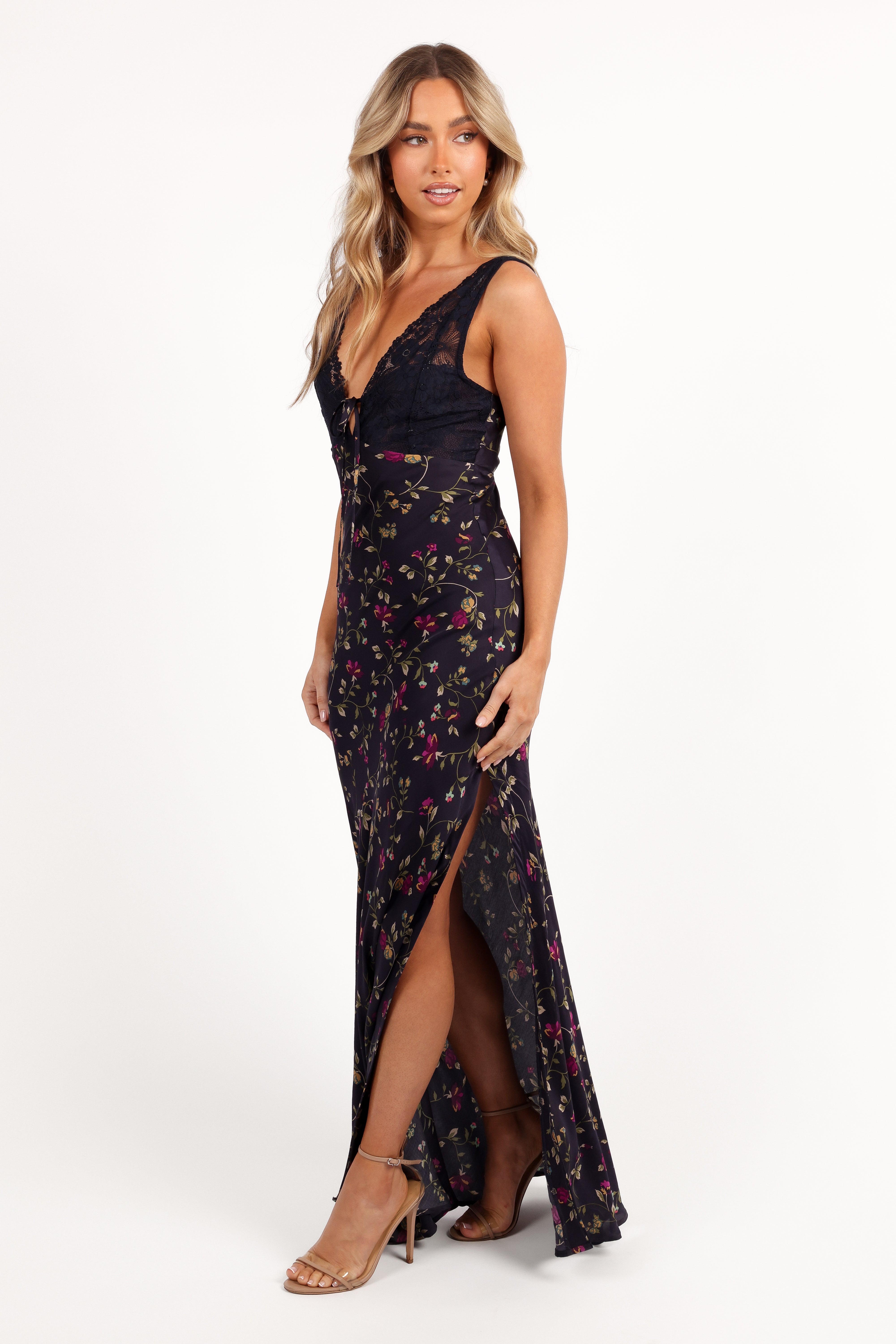 Cammy Maxi Slip Dress - Midnight Floral-Aur Fashion