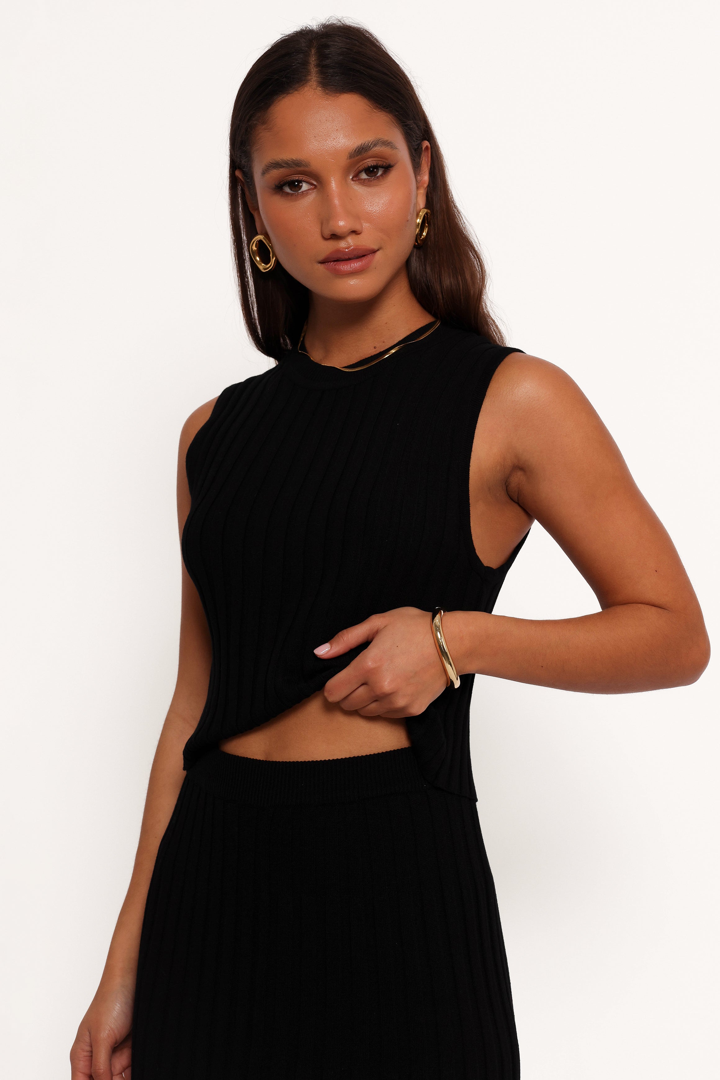 Carson Knit Top - Black-Aur Fashion