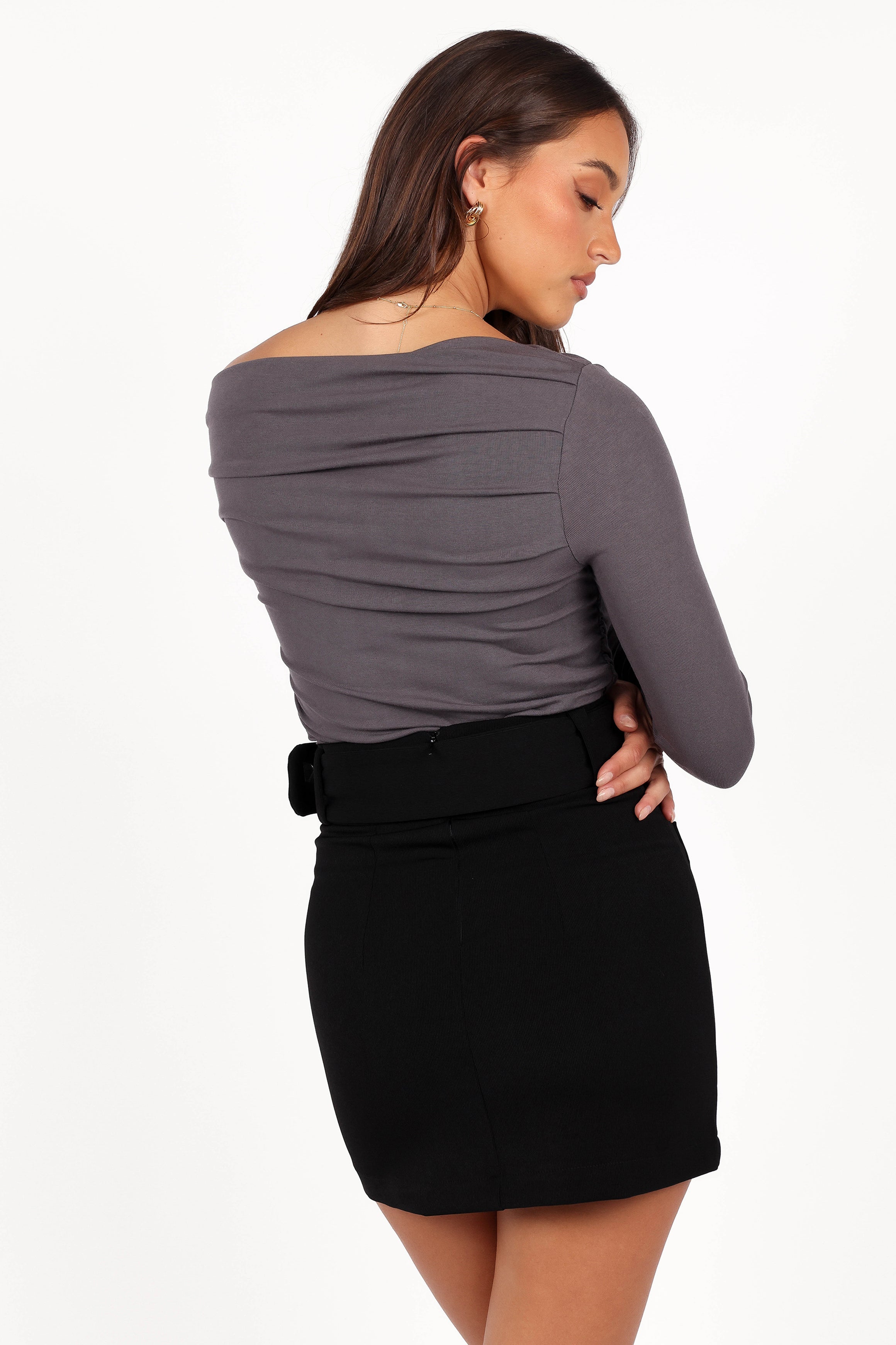 Cer Knit Top - Charcoal-Aur Fashion