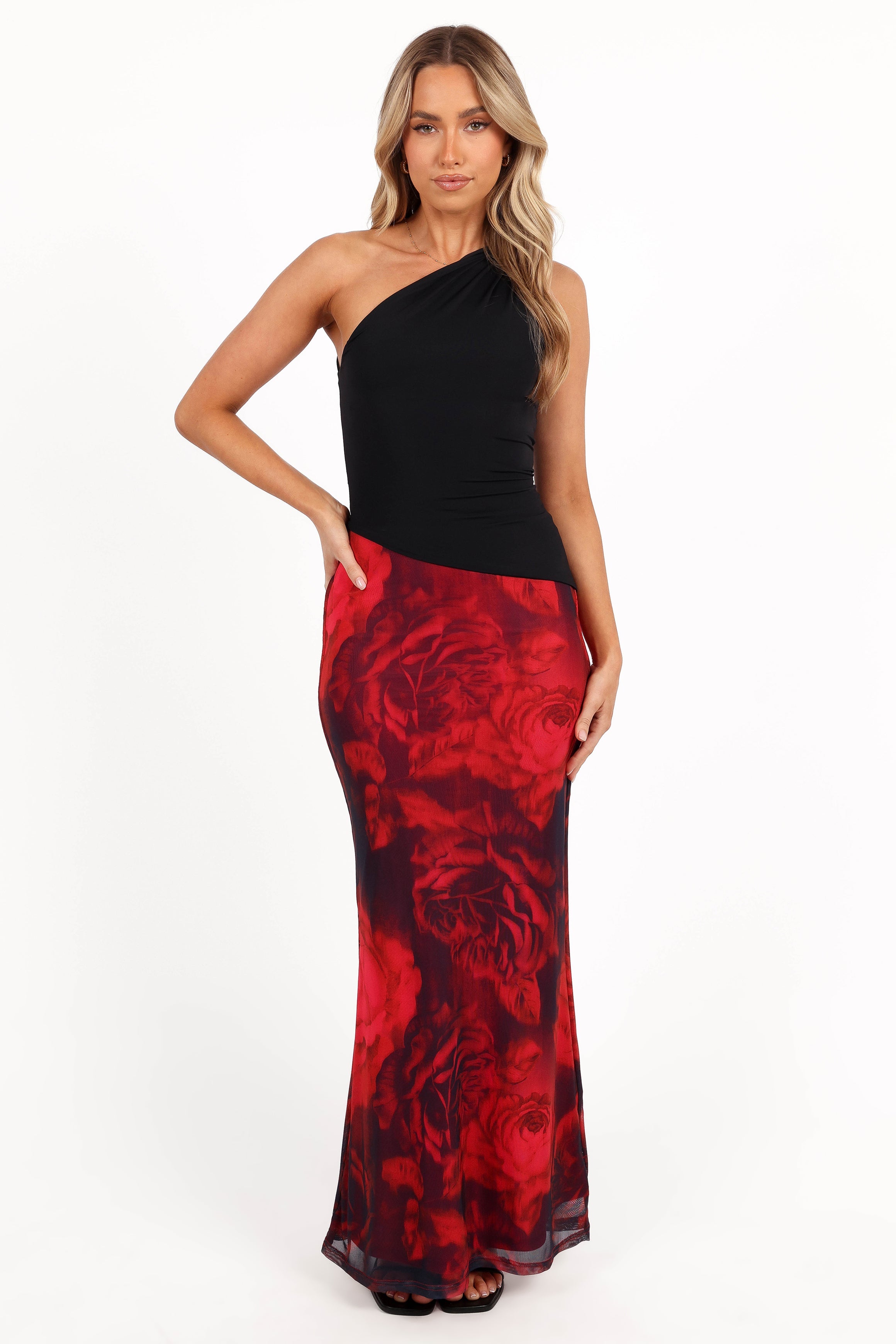 Cici Maxi Skirt - Rose Print-Aur Fashion