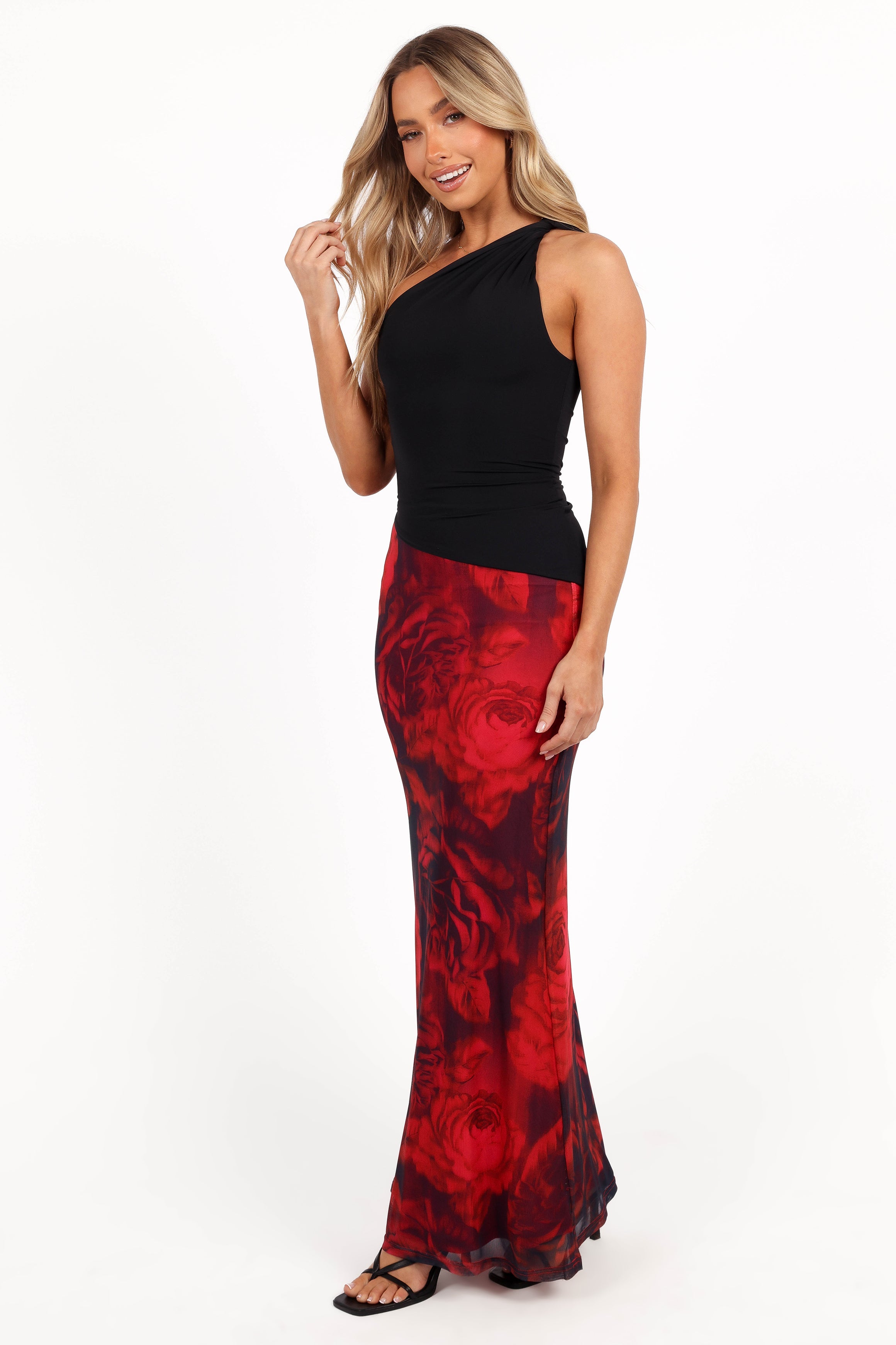 Cici Maxi Skirt - Rose Print-Aur Fashion