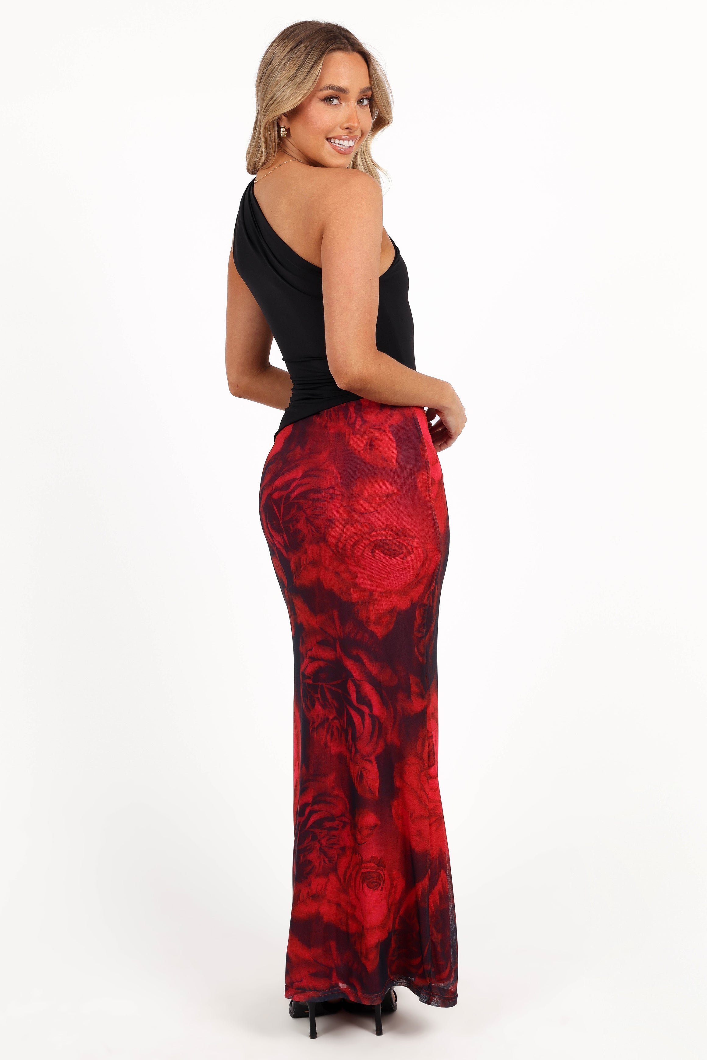 Cici Maxi Skirt - Rose Print-Aur Fashion