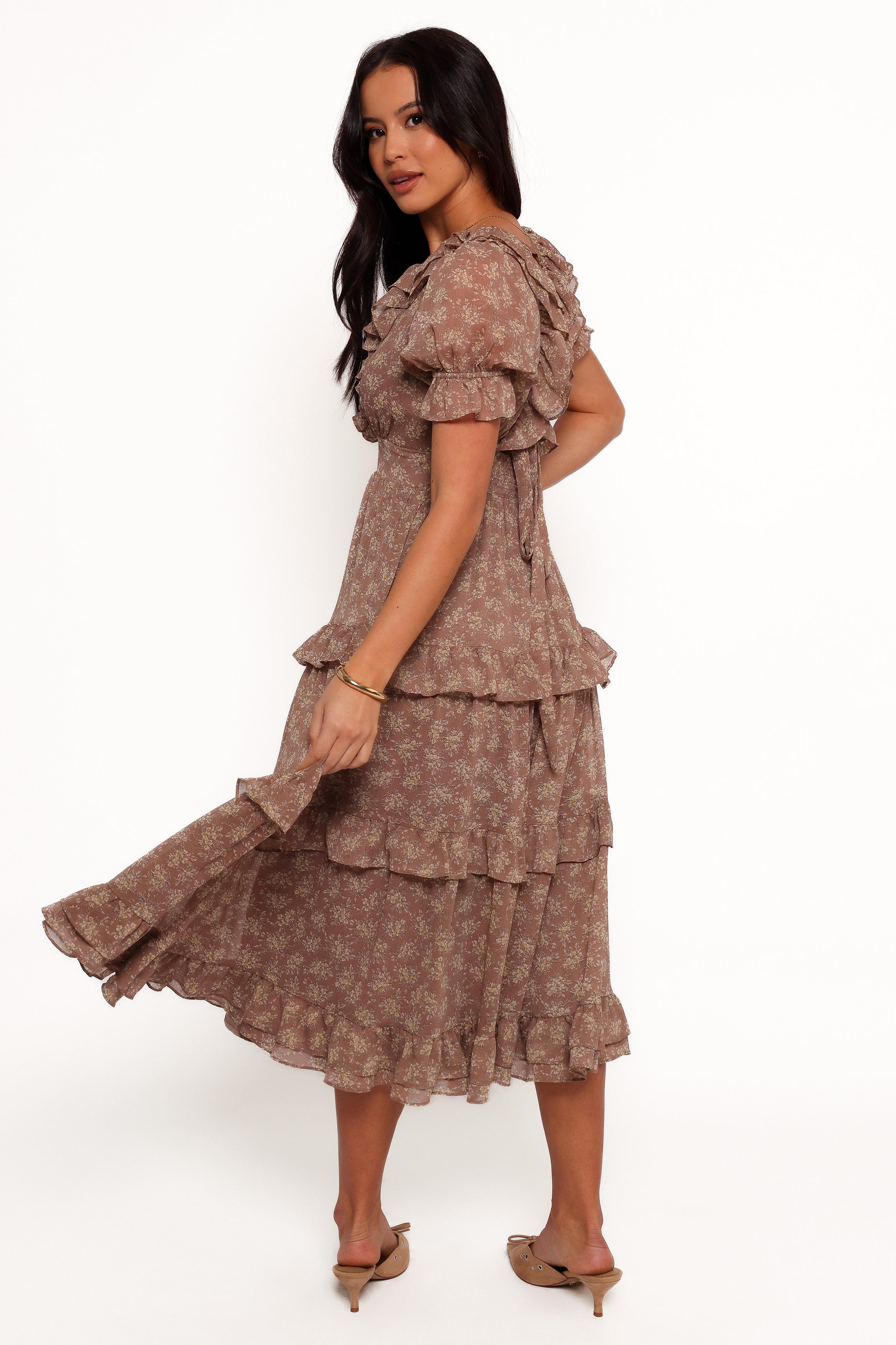Dayla Maxi Dress - Brown/Light Beige-Aur Fashion