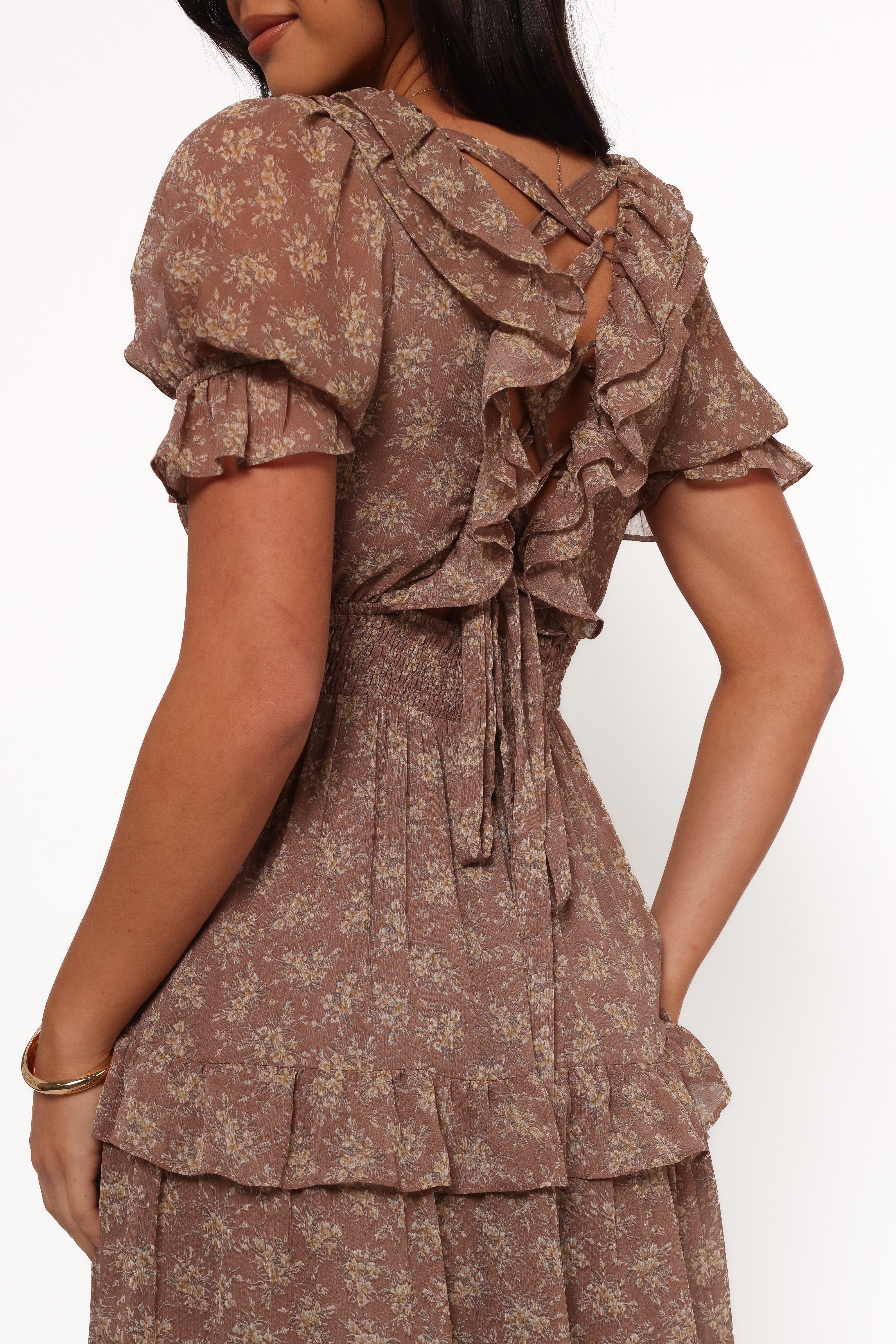 Dayla Maxi Dress - Brown/Light Beige-Aur Fashion