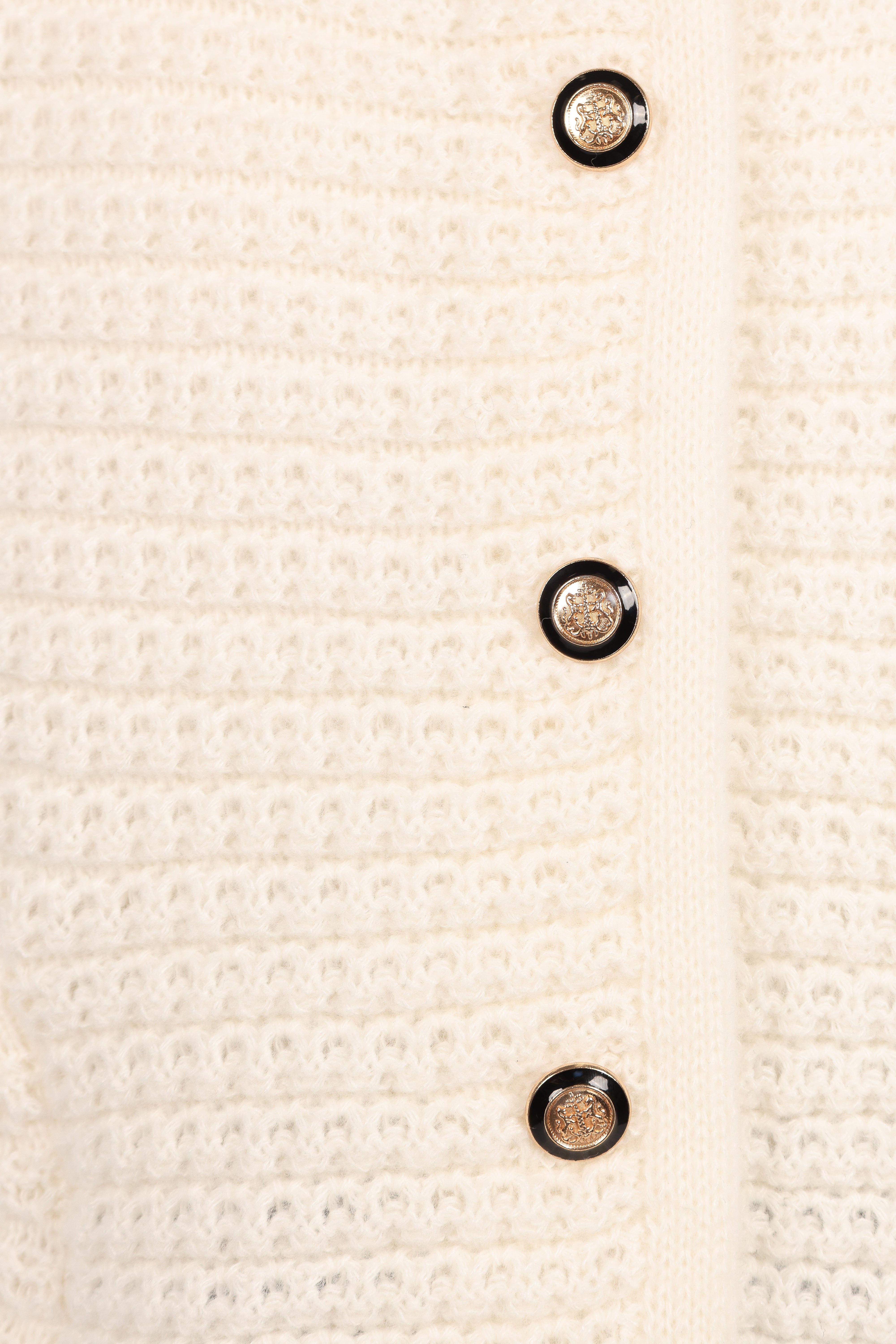 Decket Button Front Cardigan - White-Aur Fashion