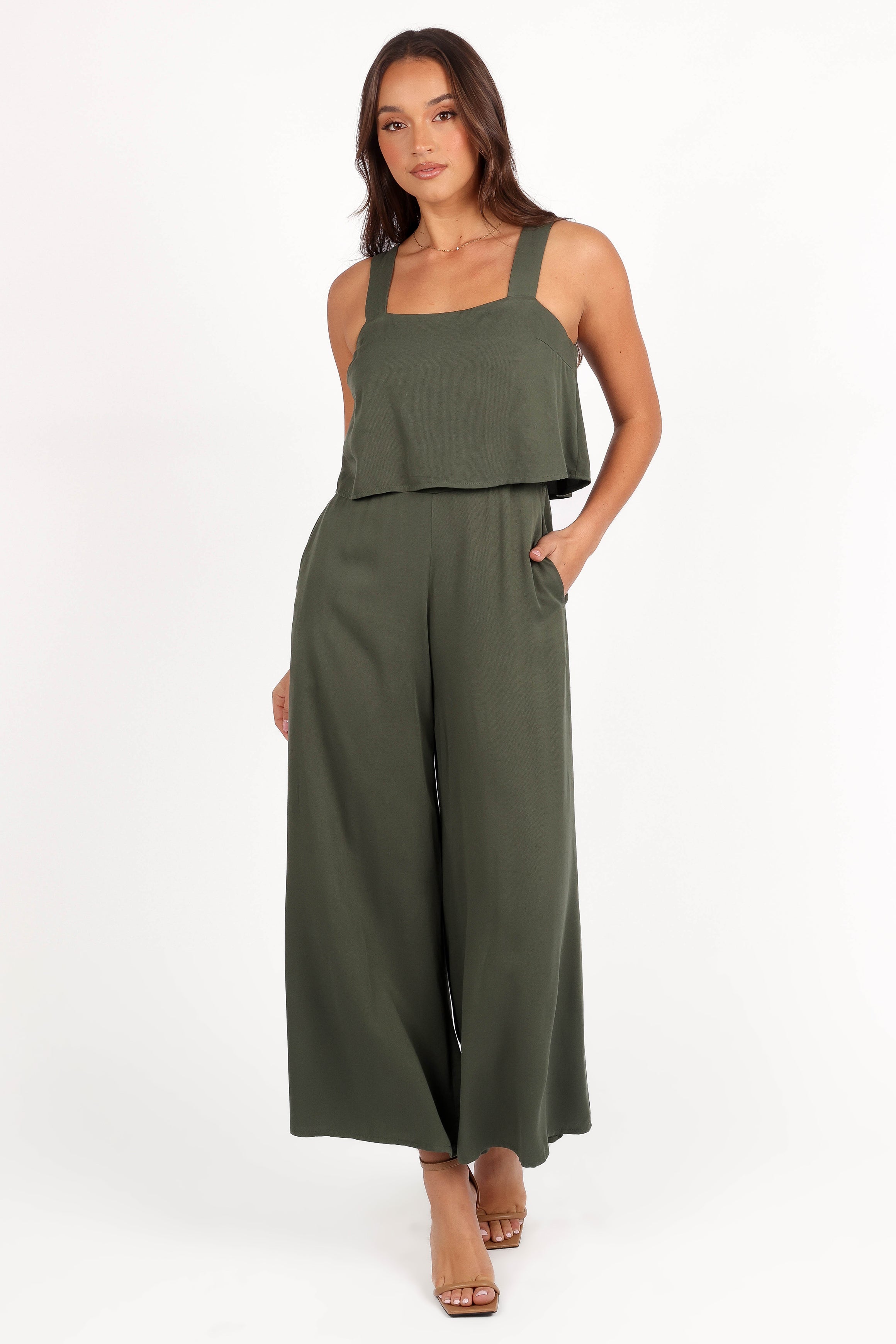 Delia Jumpsuit - Khaki-Aur Fashion