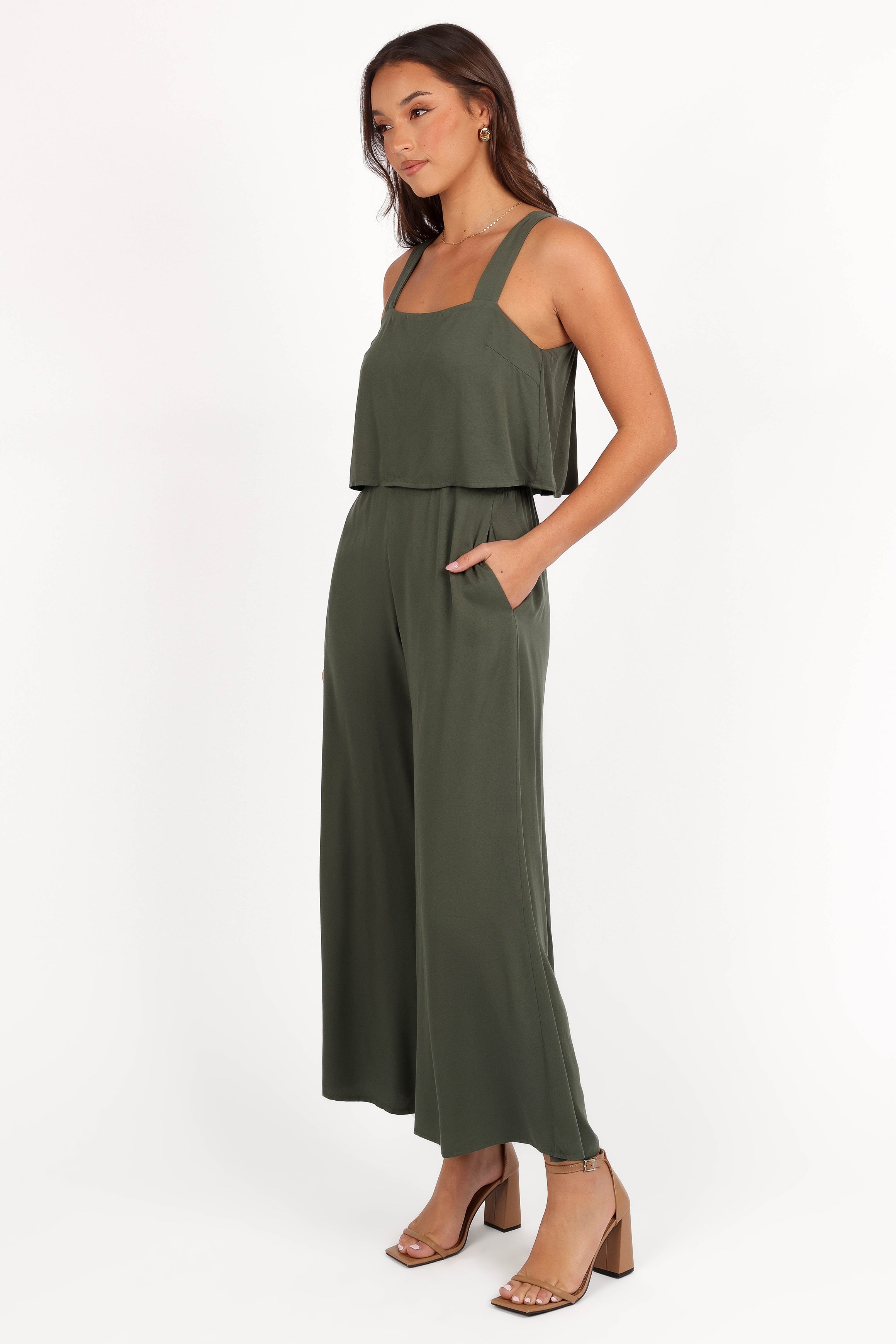 Delia Jumpsuit - Khaki-Aur Fashion