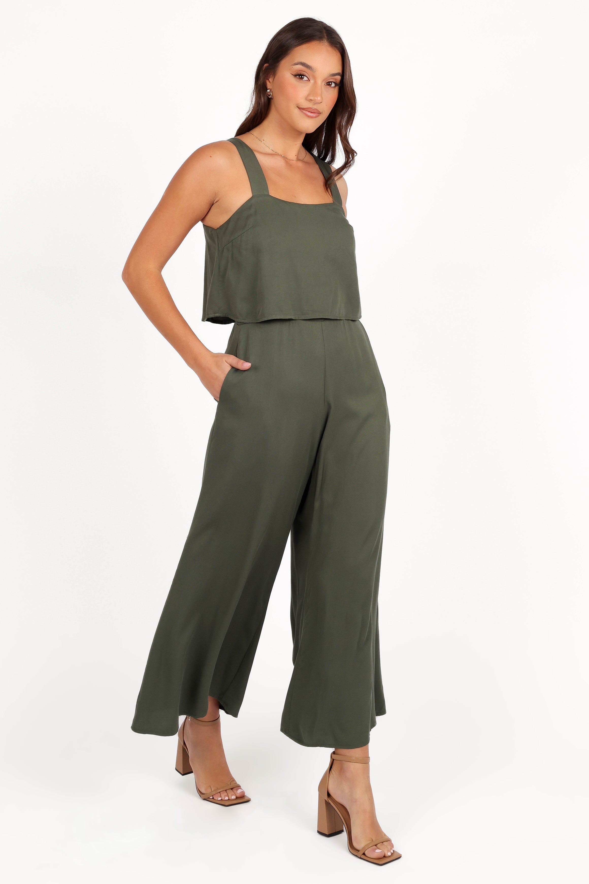 Delia Jumpsuit - Khaki-Aur Fashion