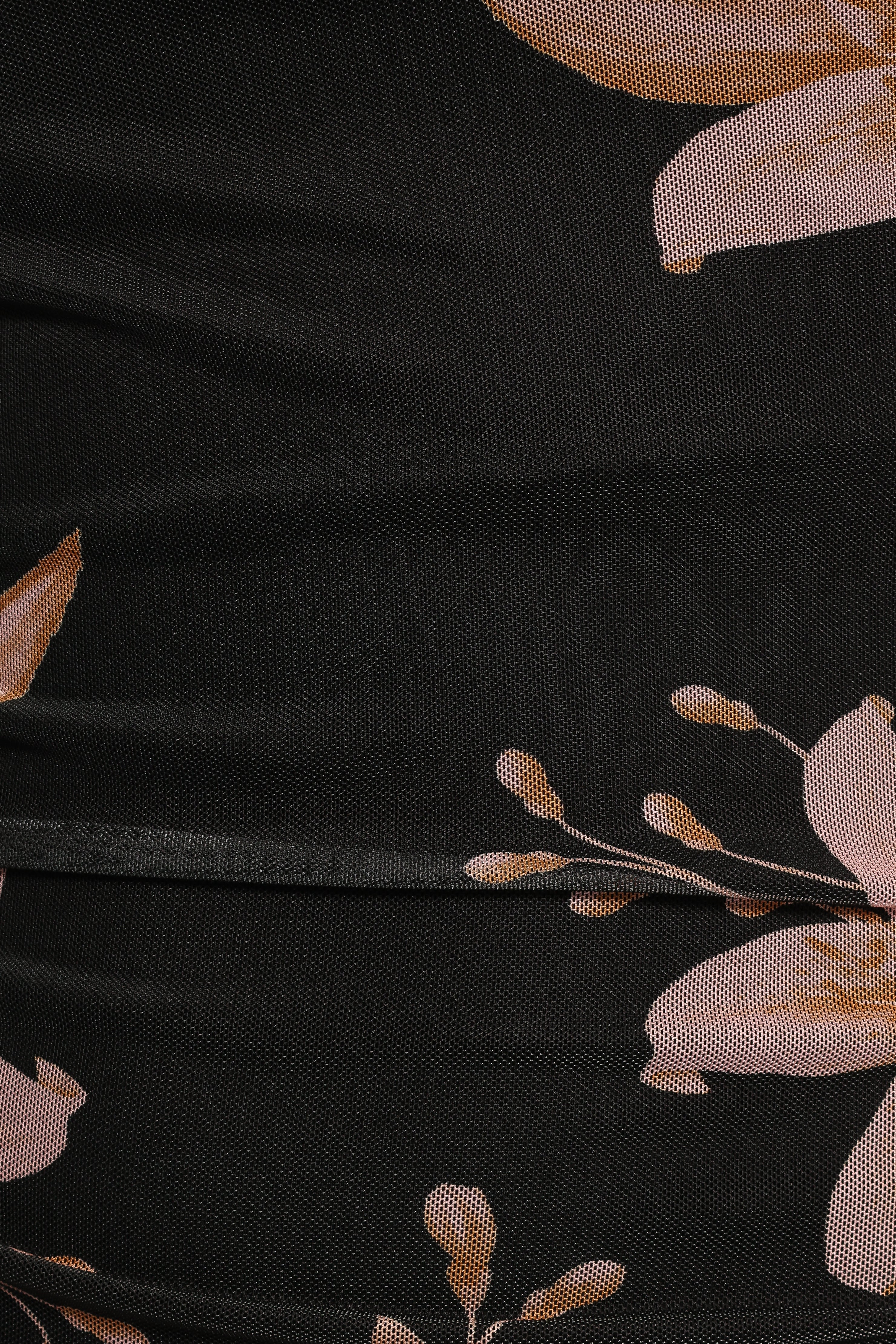 Arabelle Maxi Off Shoulder Dress - Black Peach-Aur Fashion