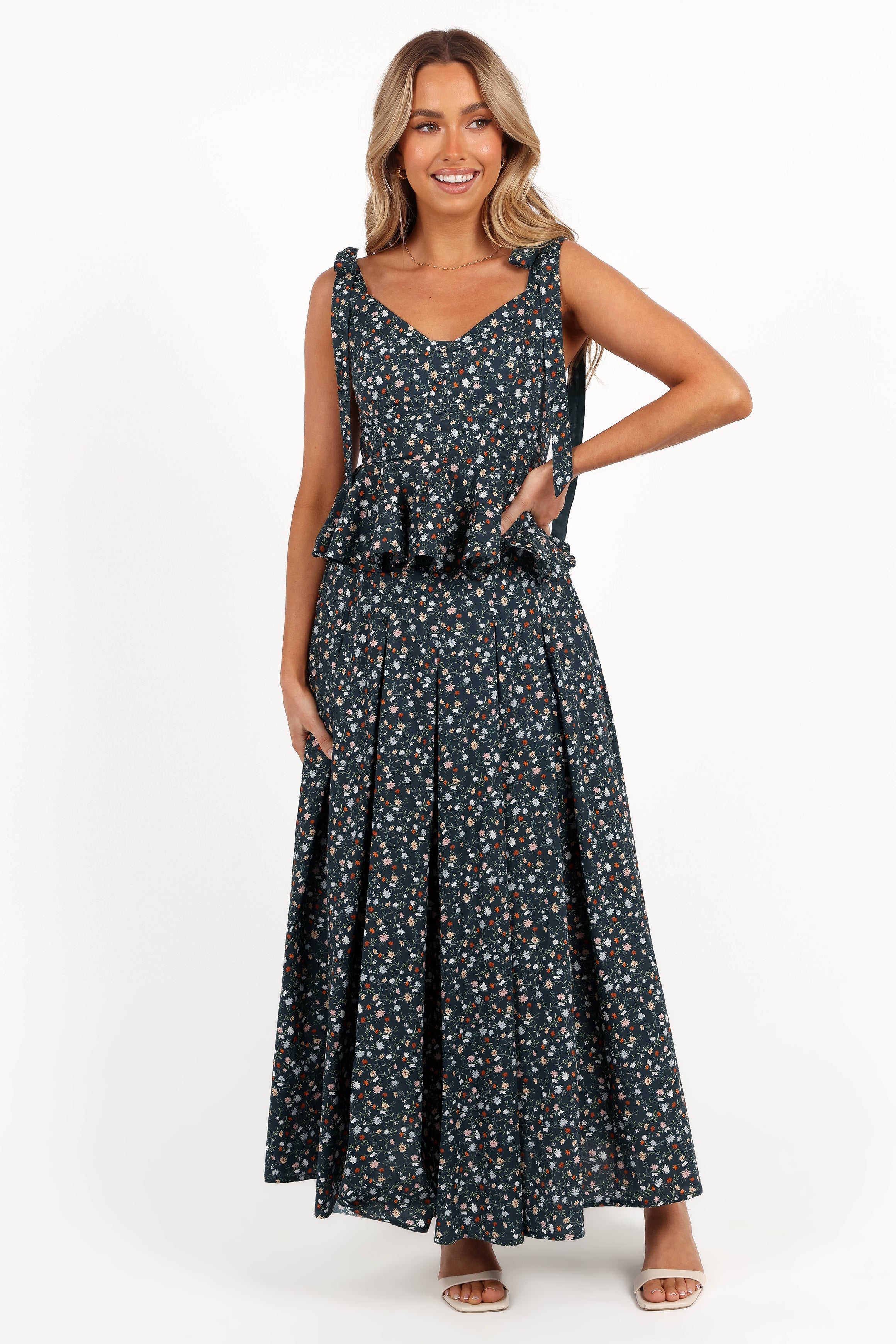 Eden Two Piece Set - Hunter Green-Aur Fashion