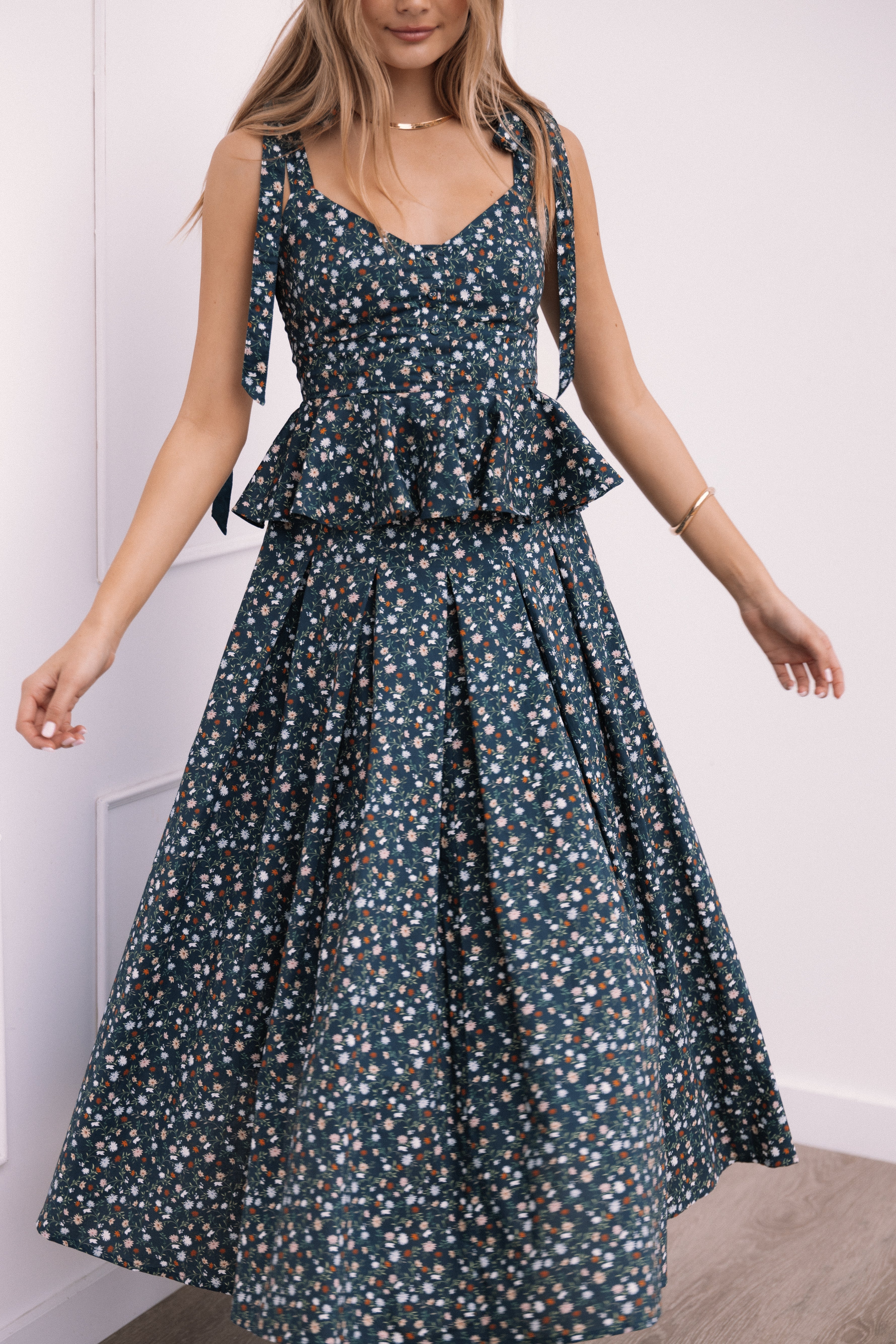 Eden Two Piece Set - Hunter Green-Aur Fashion