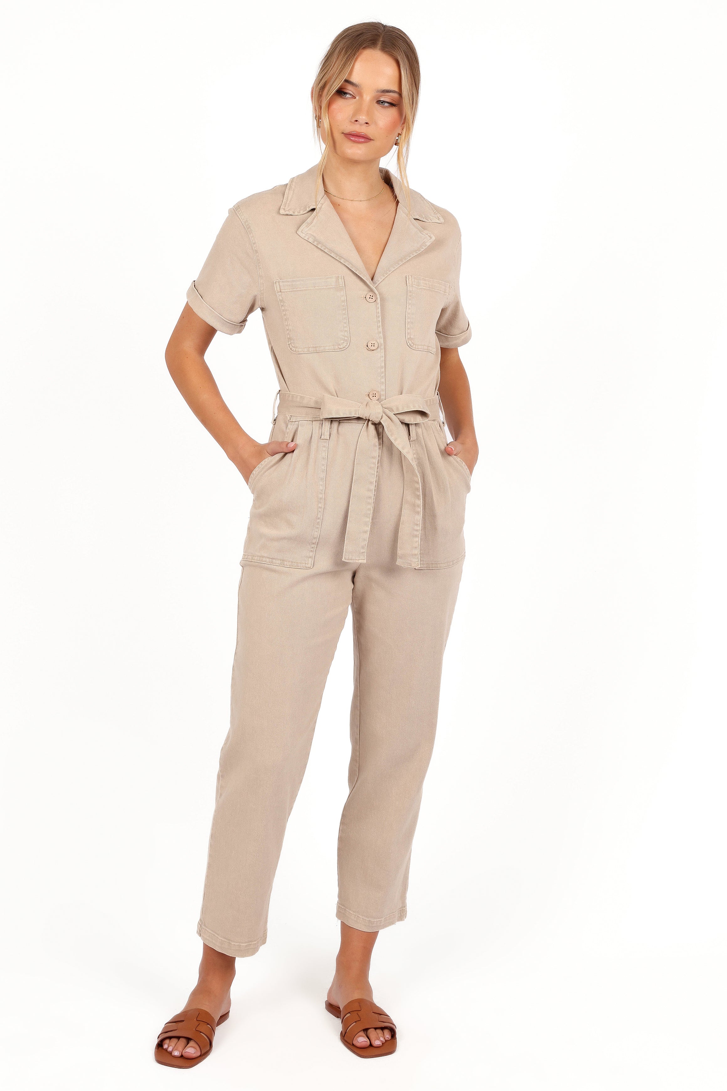 Eleni Jumpsuit - Khaki-Aur Fashion