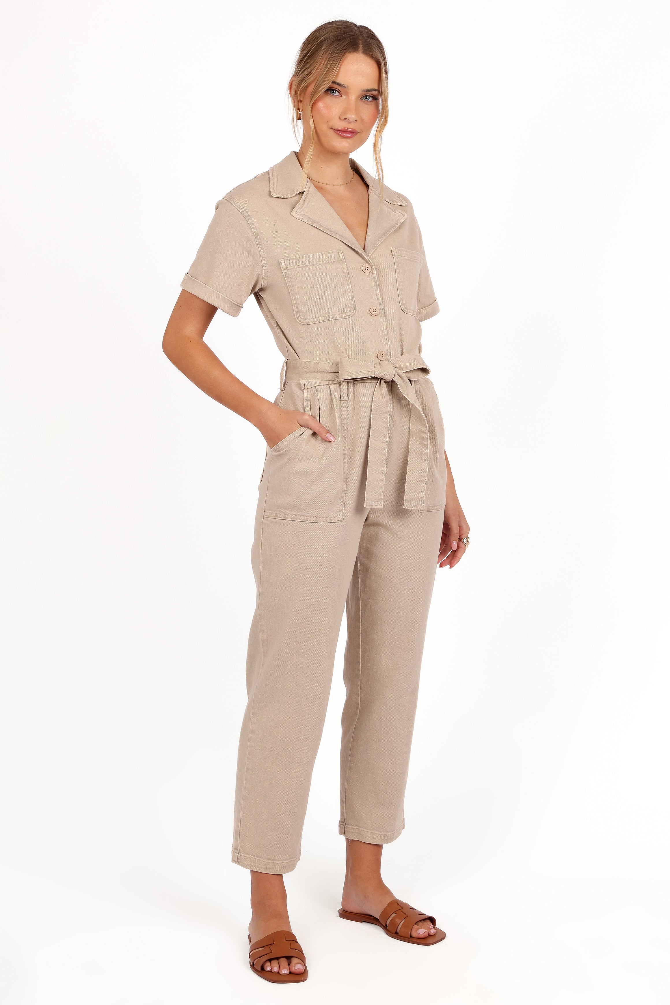 Eleni Jumpsuit - Khaki-Aur Fashion