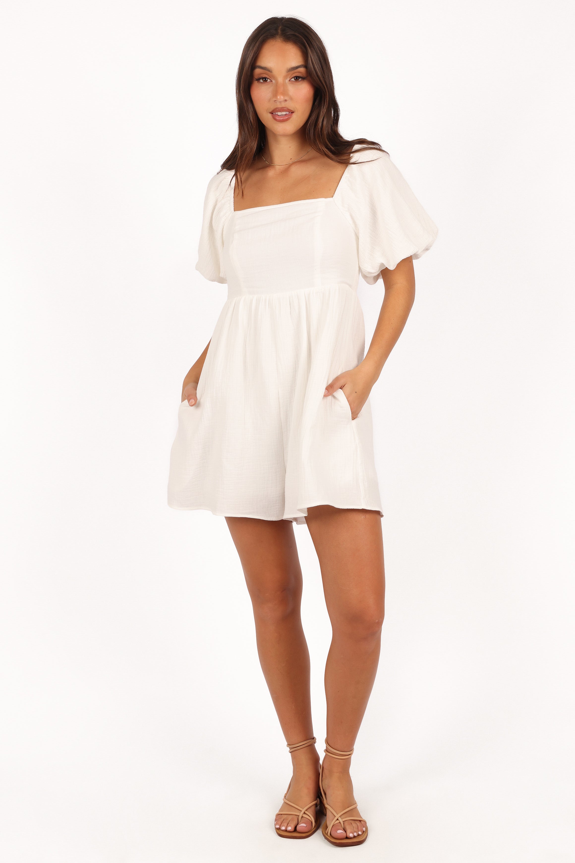 Elise Romper - White-Aur Fashion