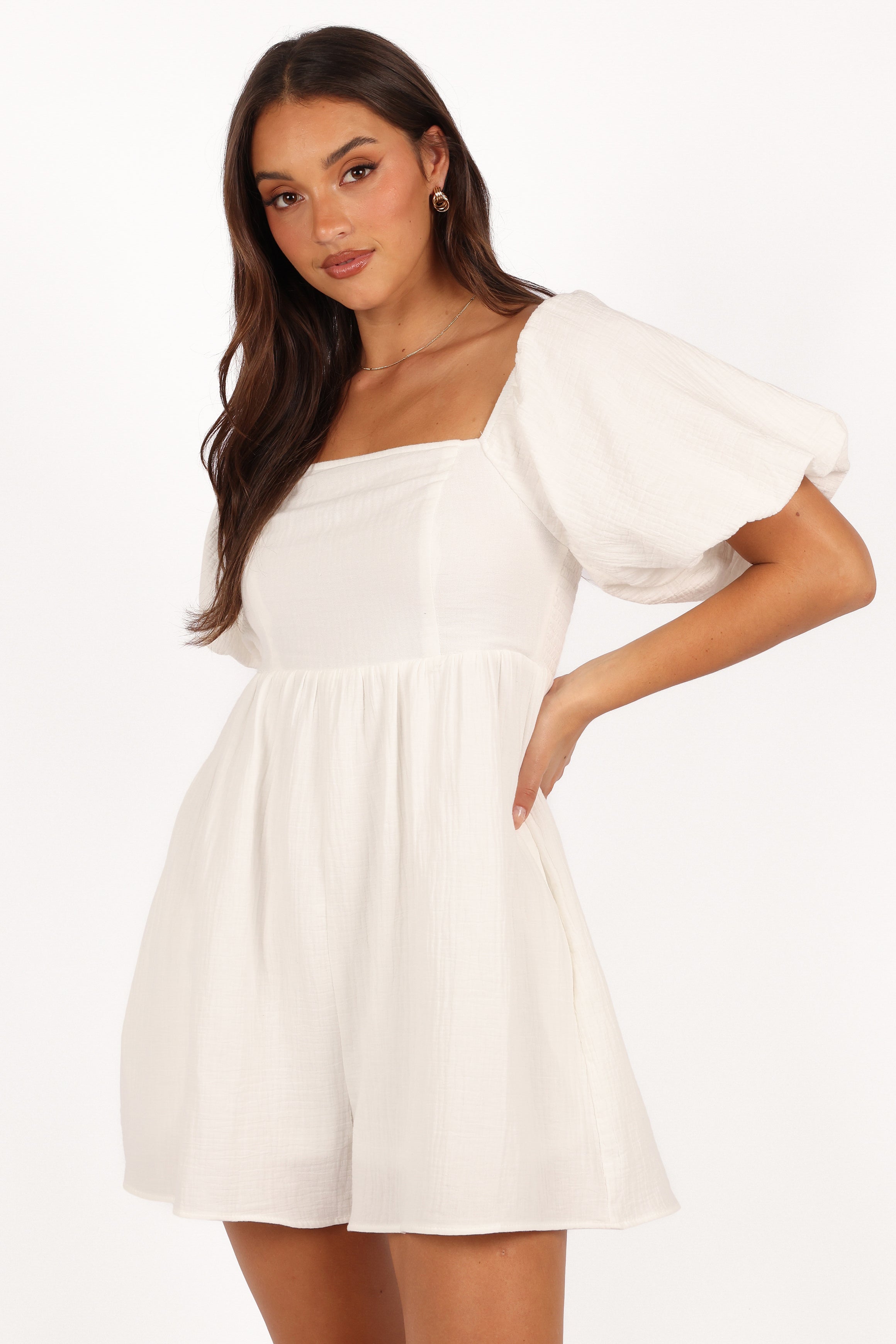 Elise Romper - White-Aur Fashion