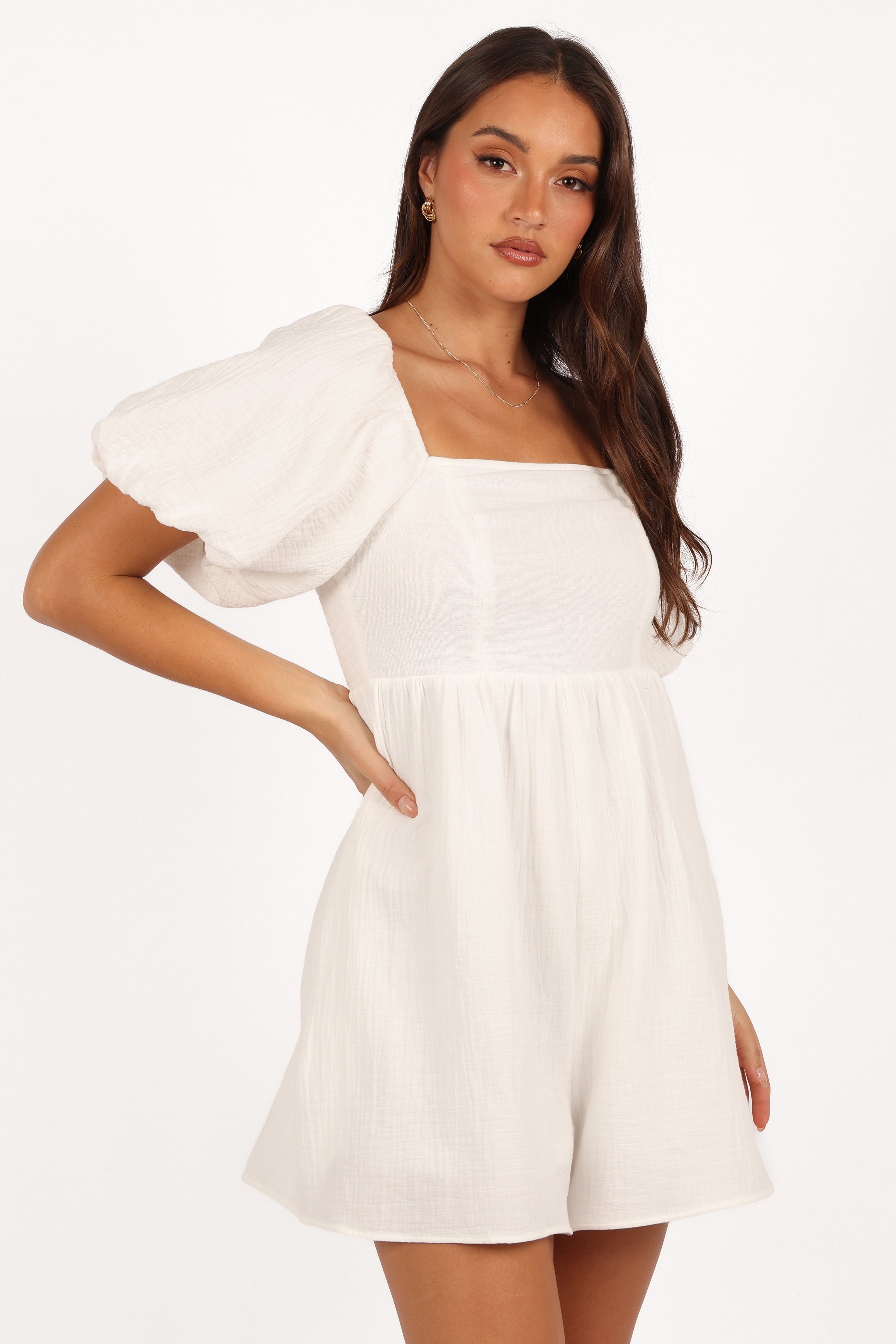 Elise Romper - White-Aur Fashion