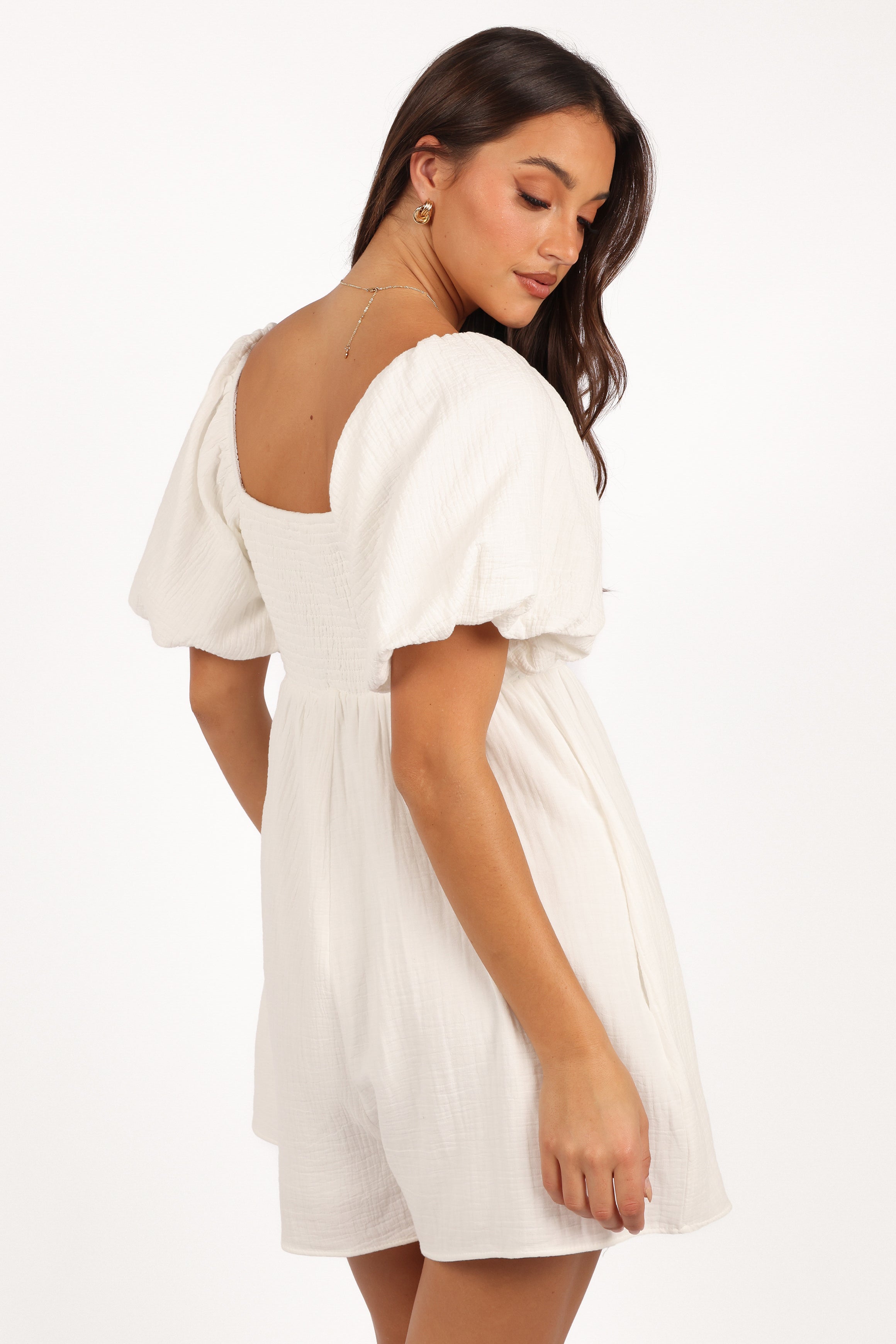 Elise Romper - White-Aur Fashion