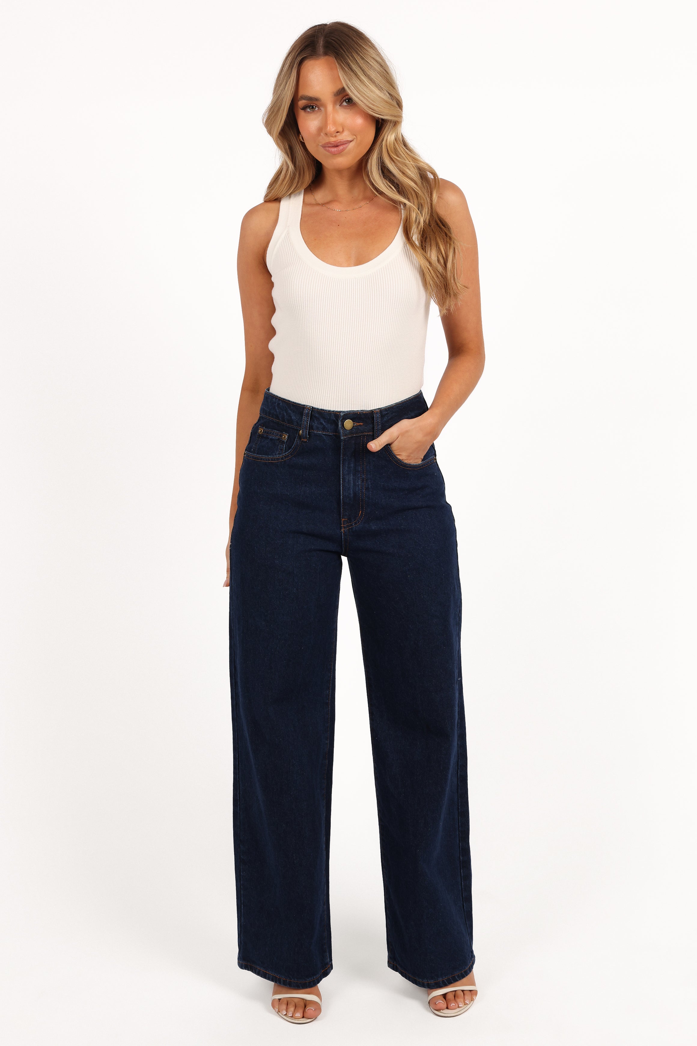 Esme Knit Tank - White-Aur Fashion