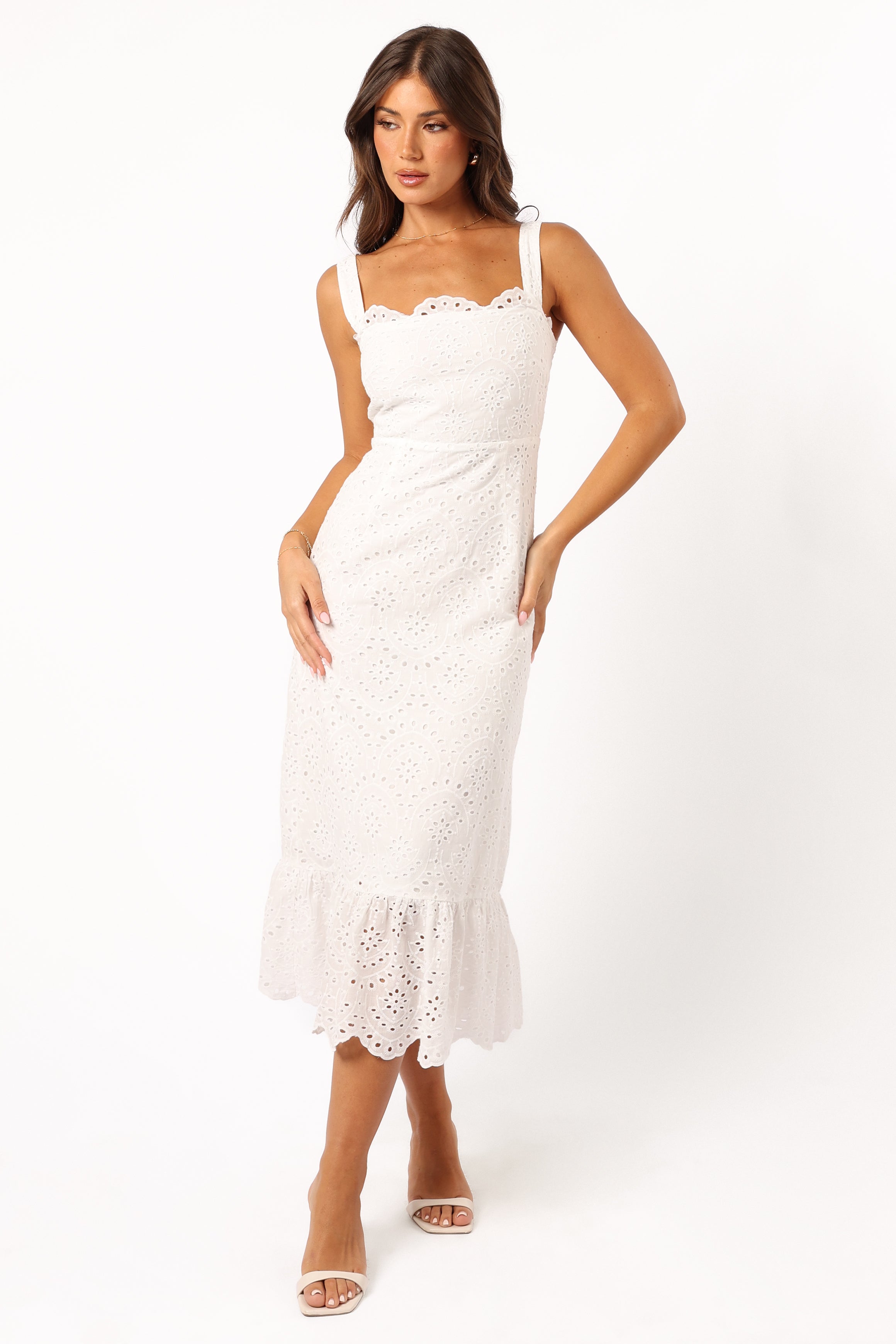 Meadow Lace Midi Dress - Ivory-Aur Fashion