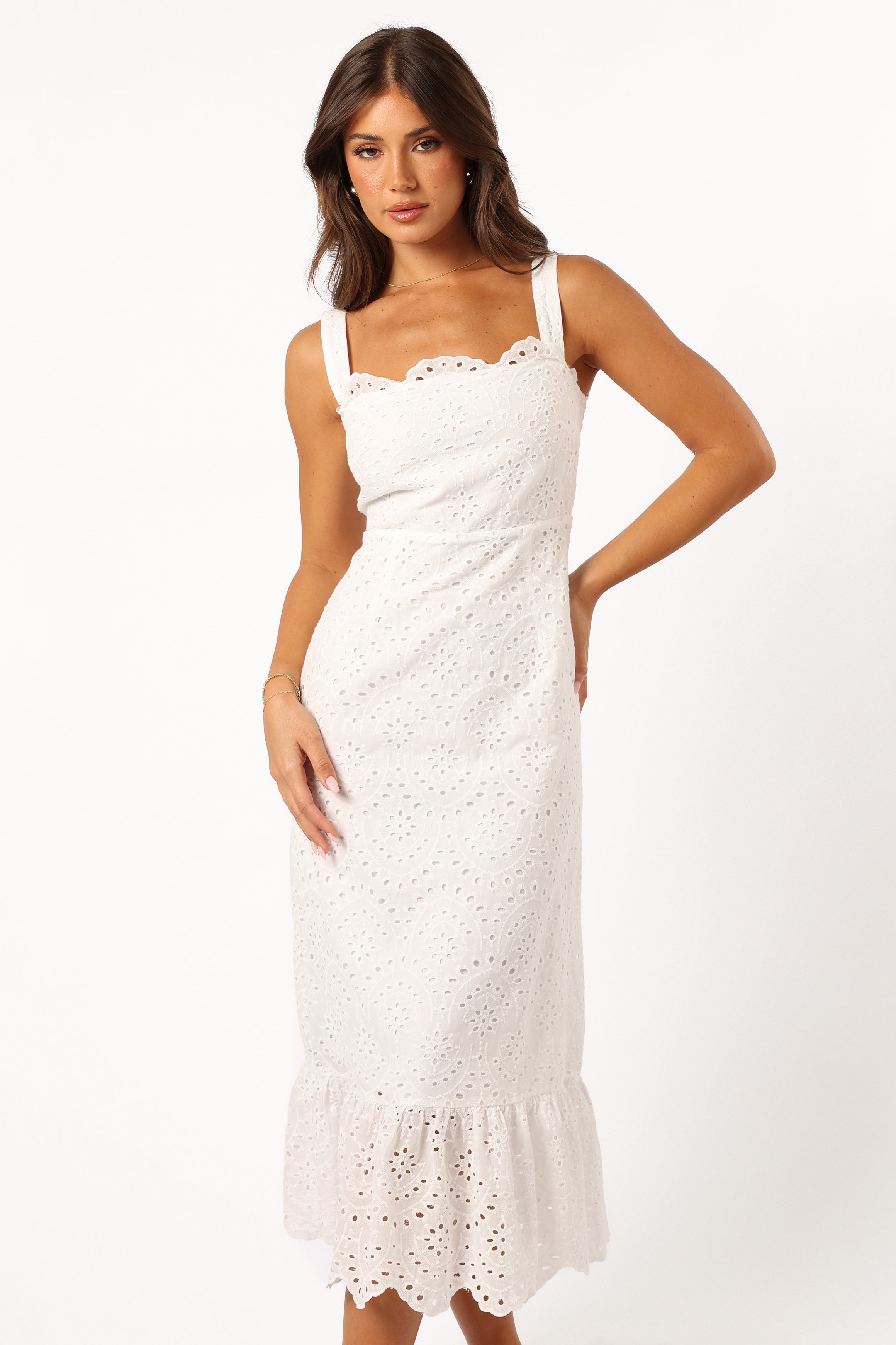 Meadow Lace Midi Dress - Ivory-Aur Fashion