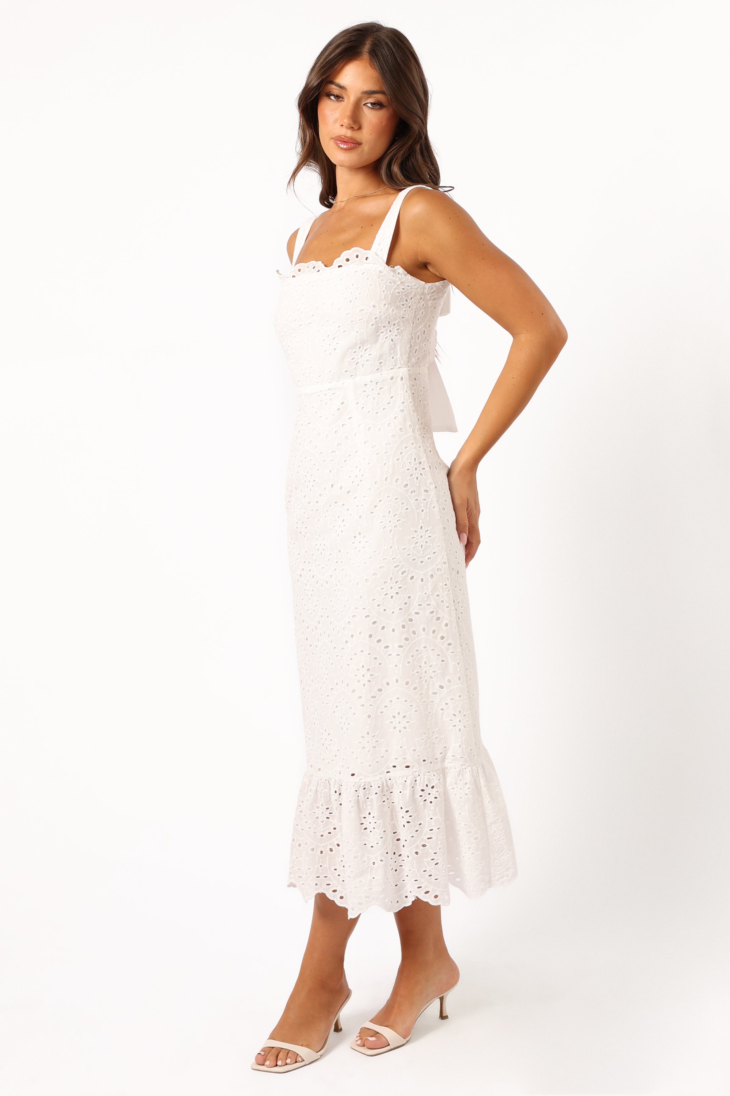 Meadow Lace Midi Dress - Ivory-Aur Fashion