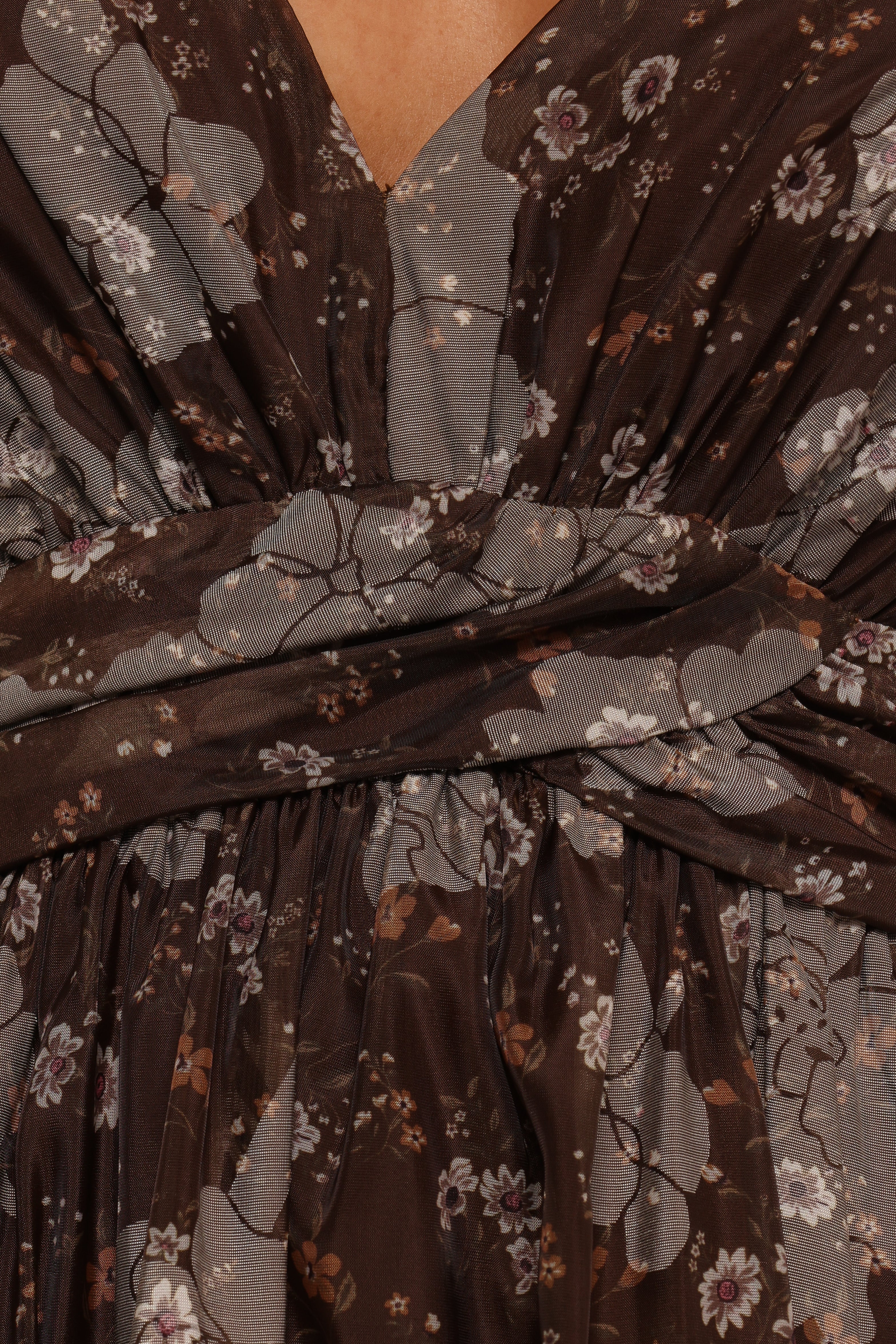 Farryn Maxi Dress - Brown/Grey-Aur Fashion