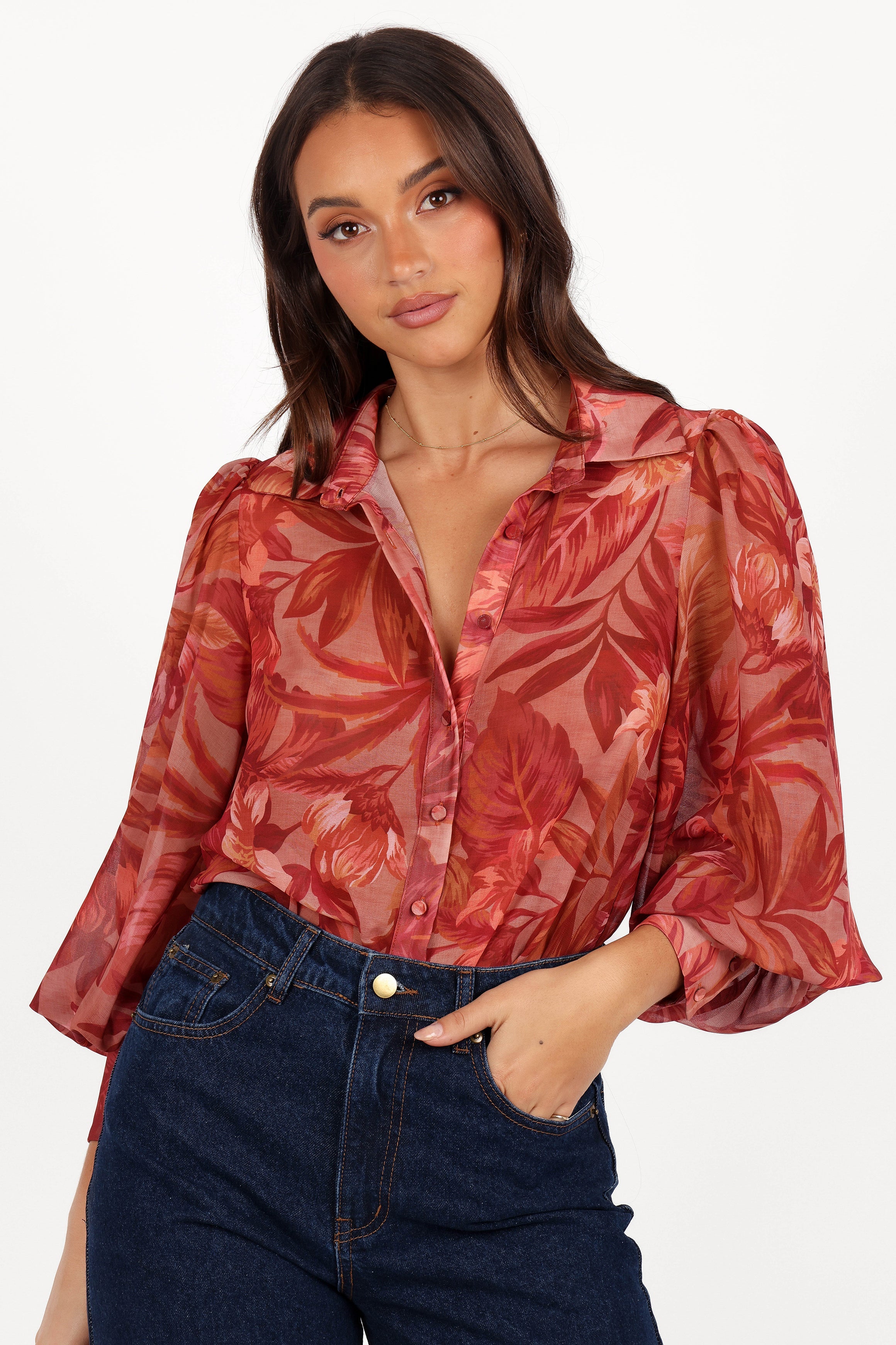 Fleetwood Blouse - Tropics-Aur Fashion