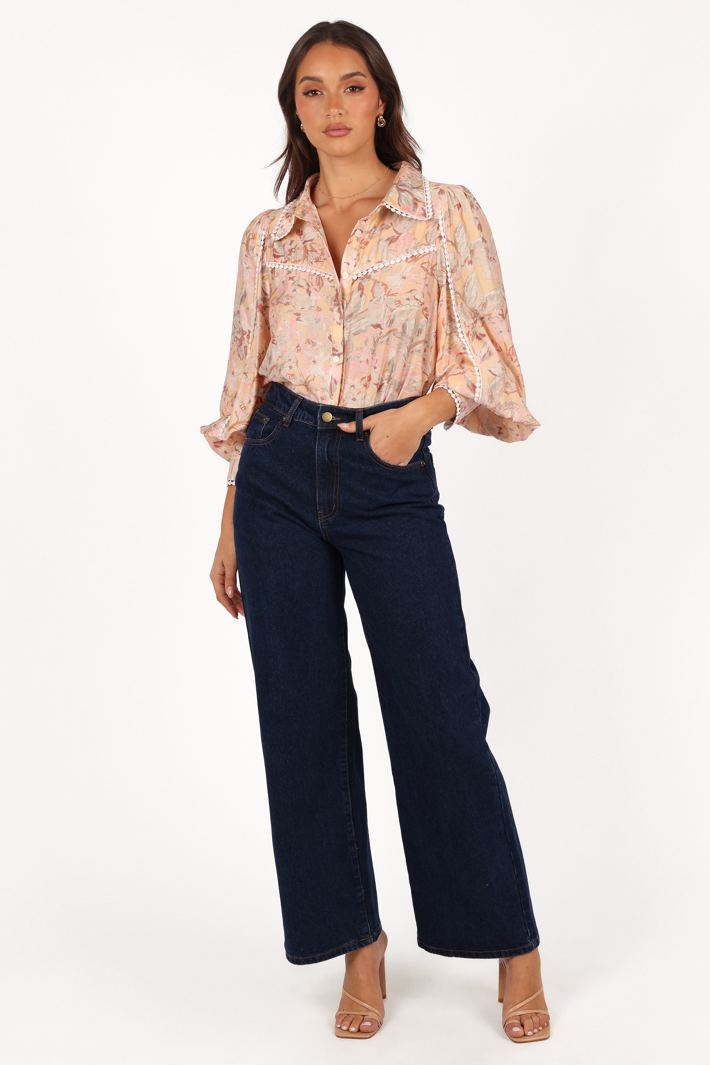 Floria Top - Beige Floral-Aur Fashion