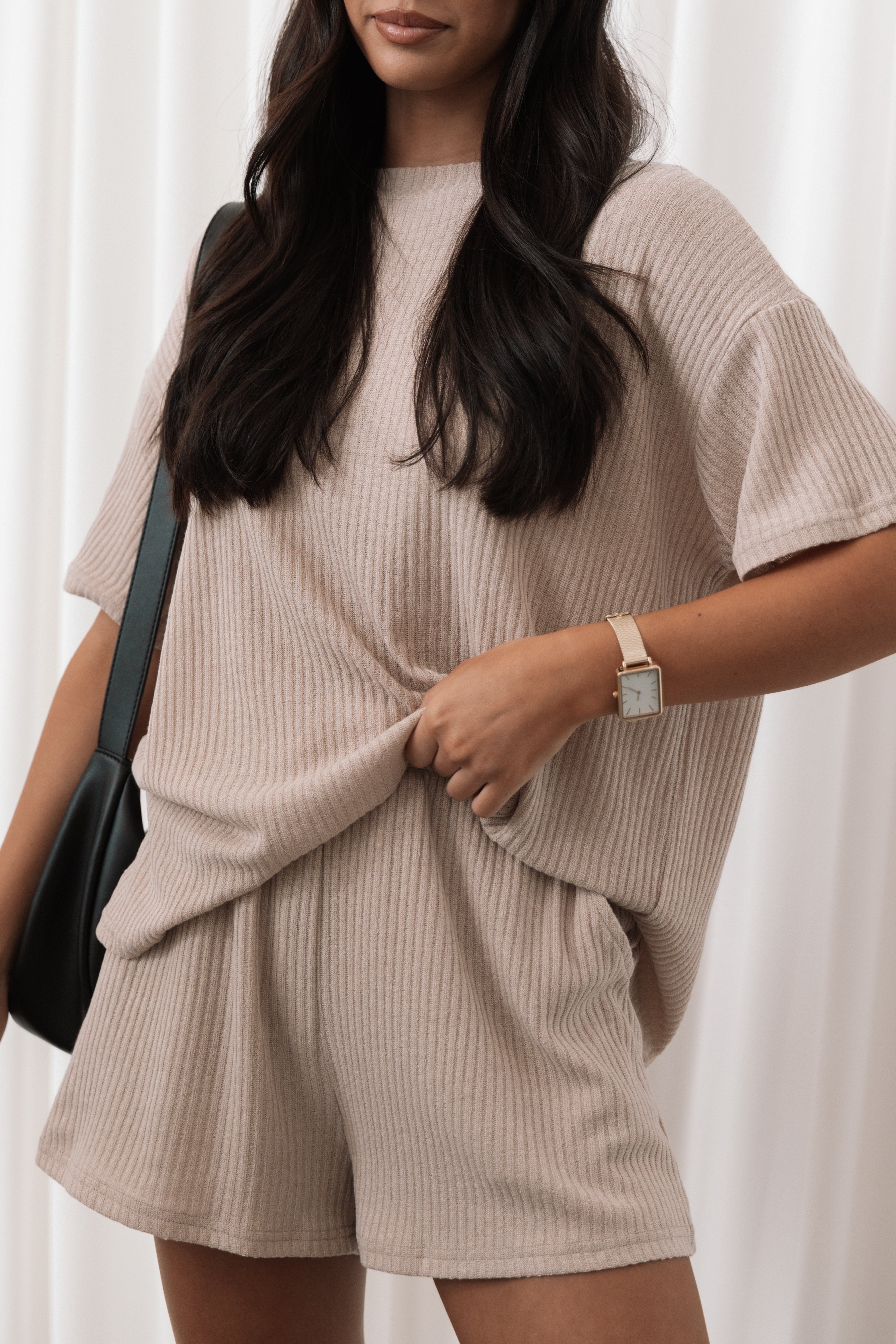 Granger Knit Short Set - Tan-Aur Fashion