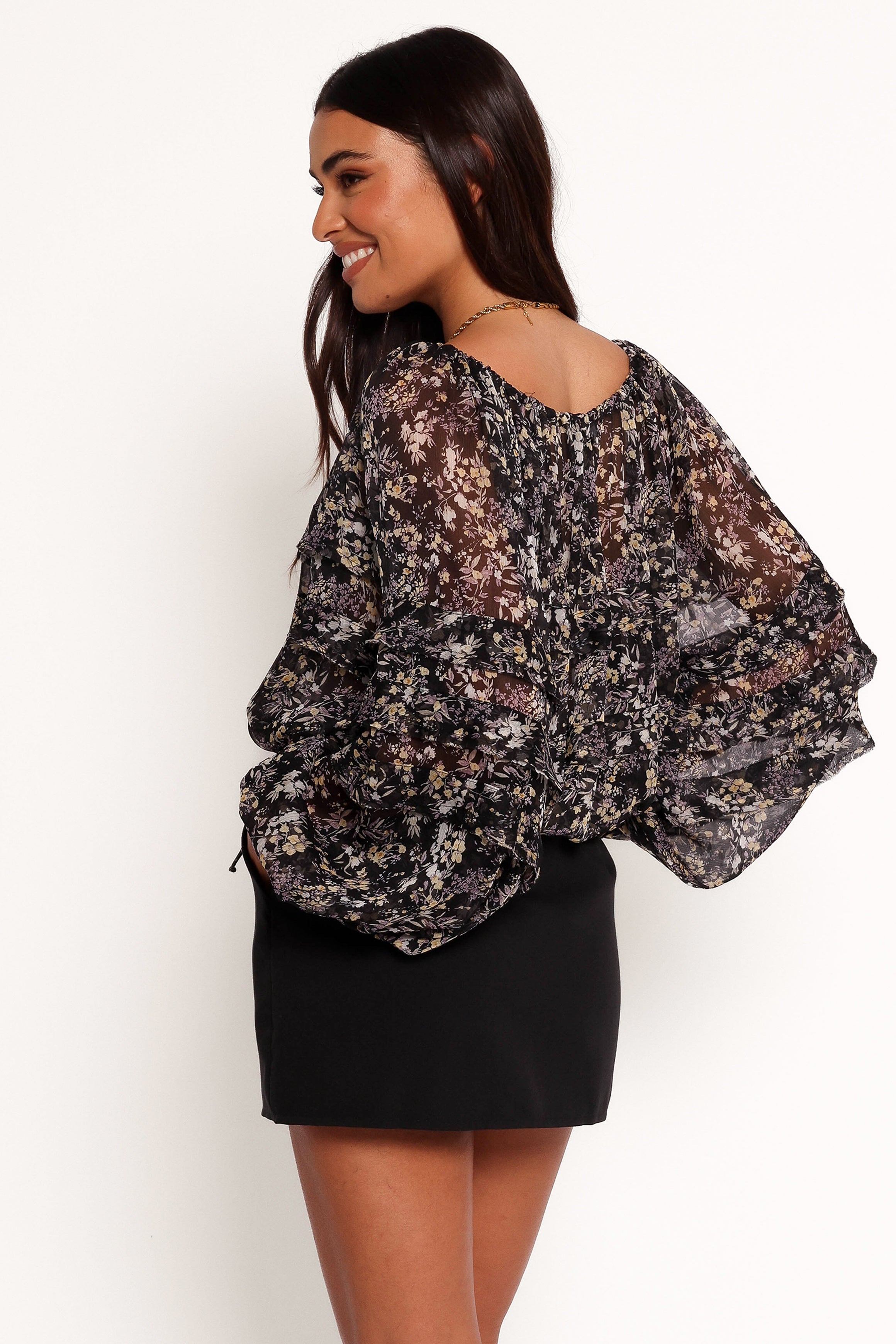 Hana Top - Black Multi-Aur Fashion
