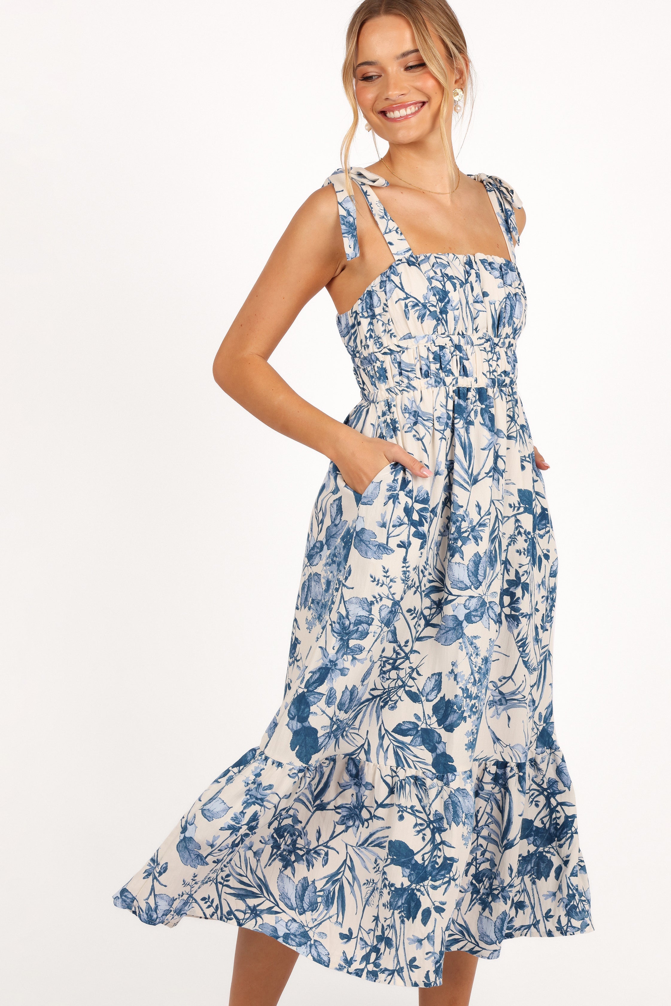 Harlowe Midi Dress - Porcelain Blue-Aur Fashion